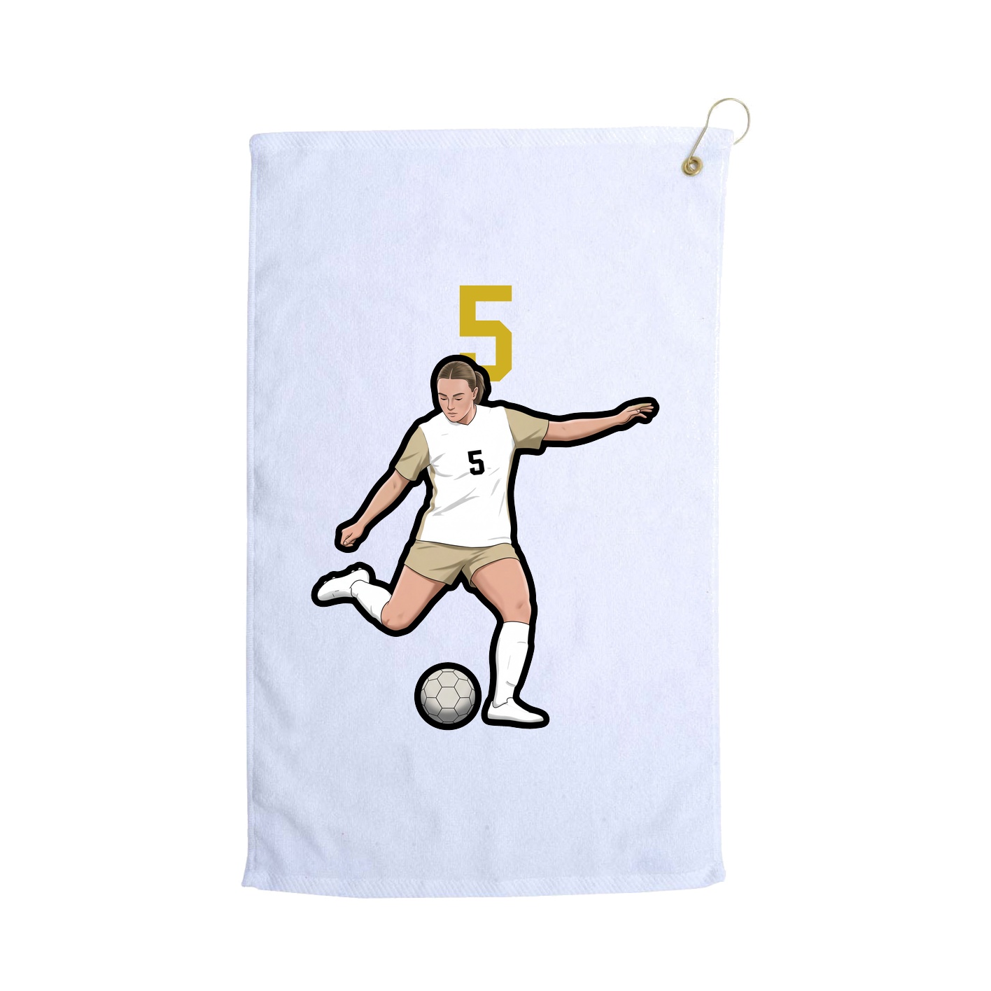 Golf Towel — Number Top in White