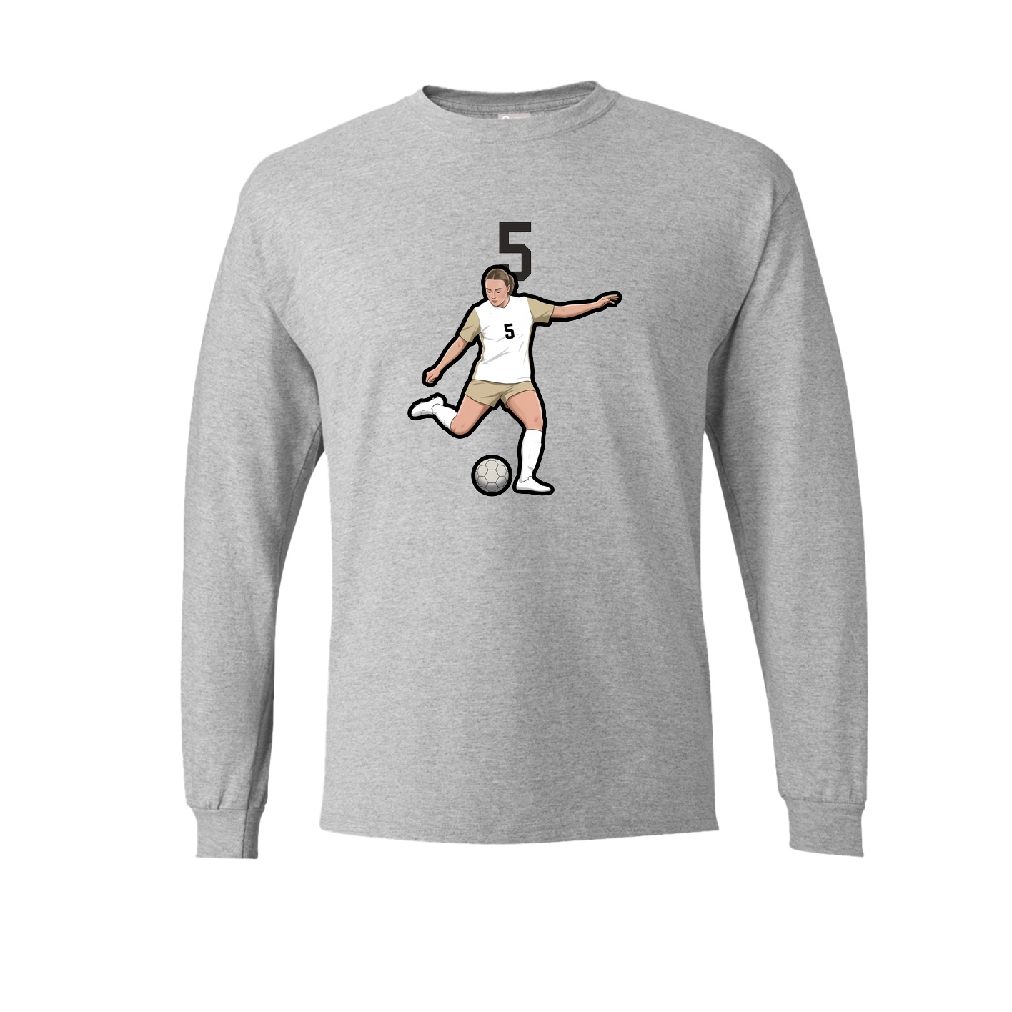 Long Sleeve Tee — Number Top in Grey