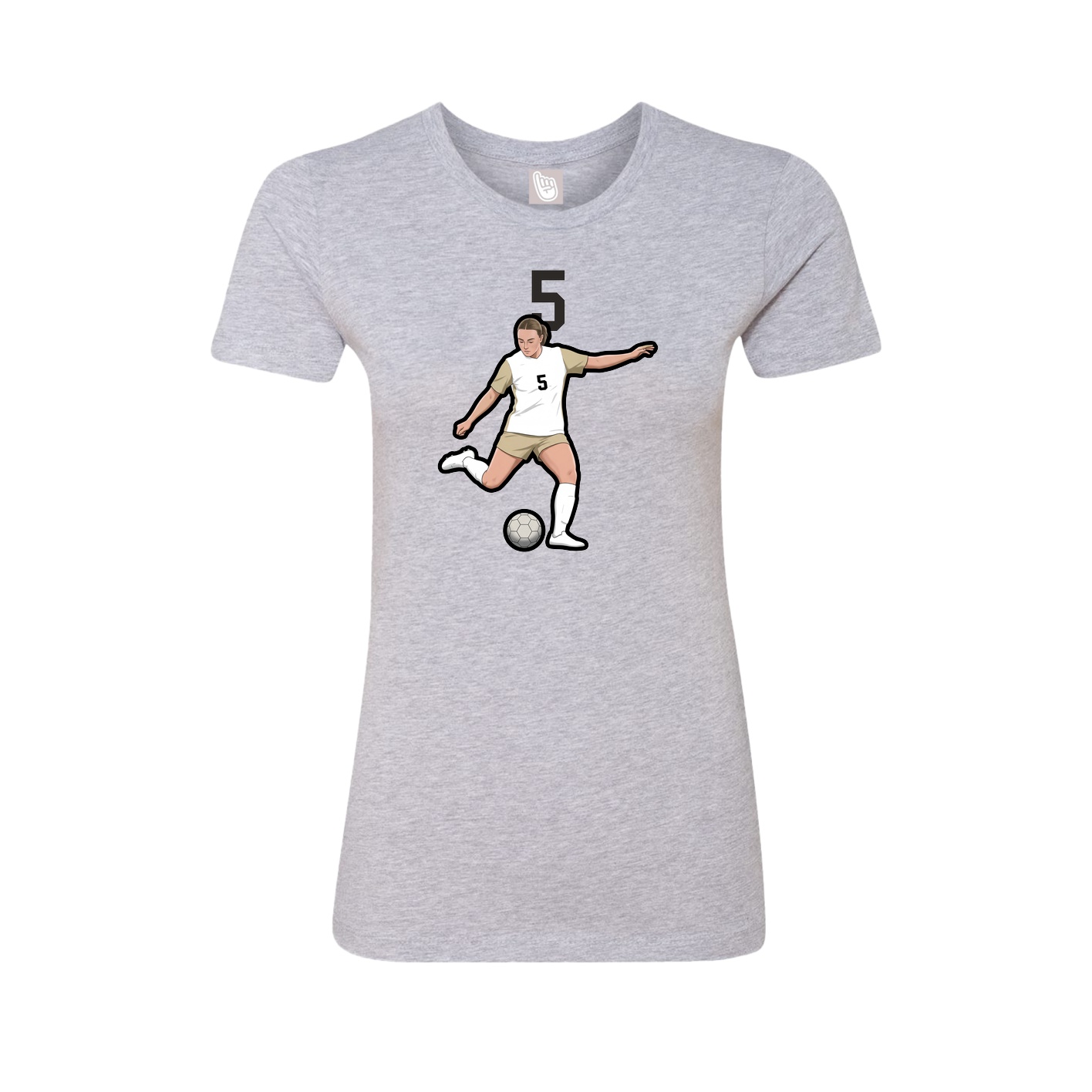 Fitted Women's Tee — Number Top in Grey