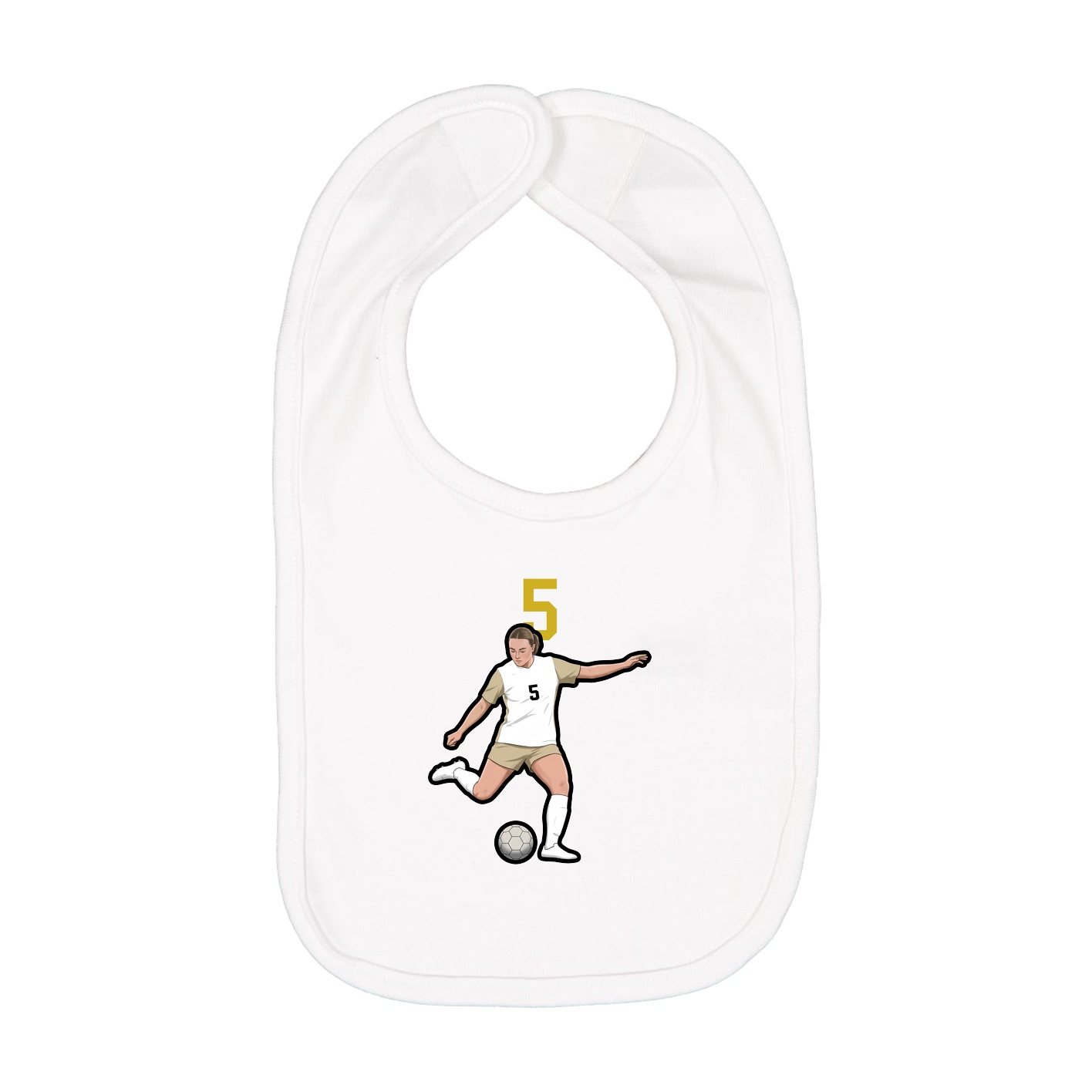 Infant Bib — Number Top in White