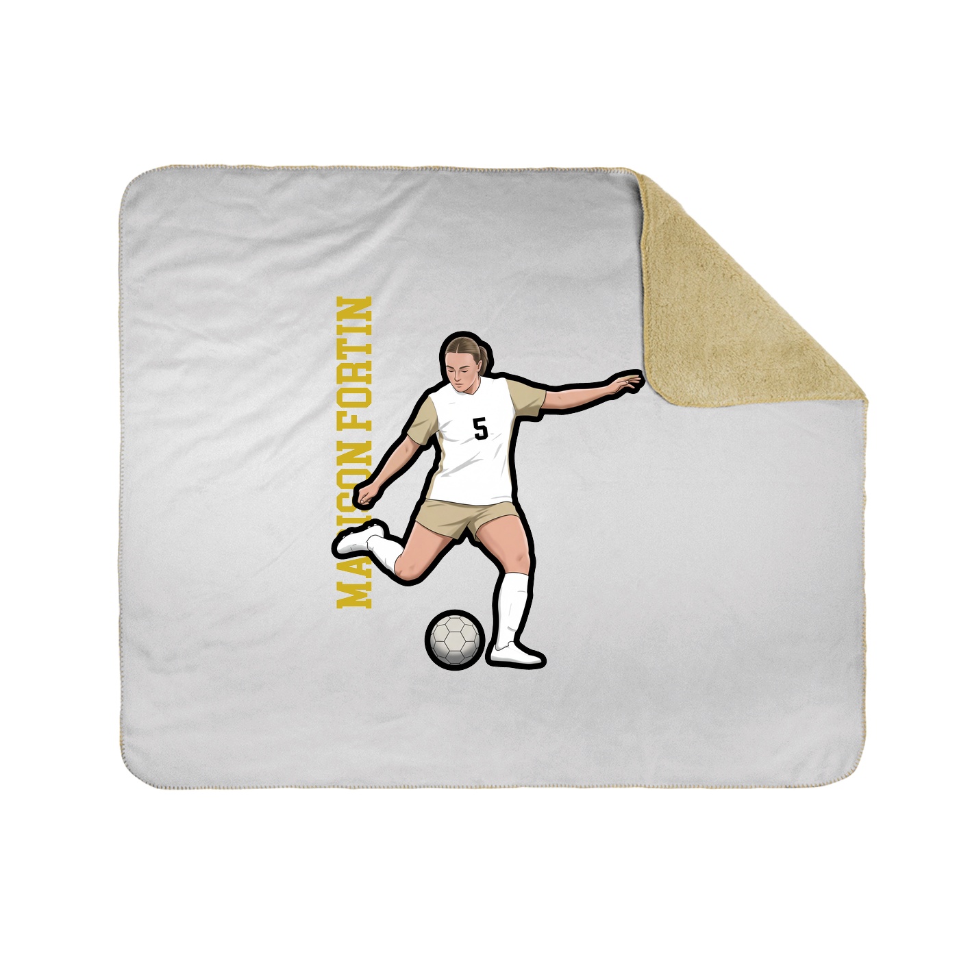 Throw Blanket — Name Vertical in White