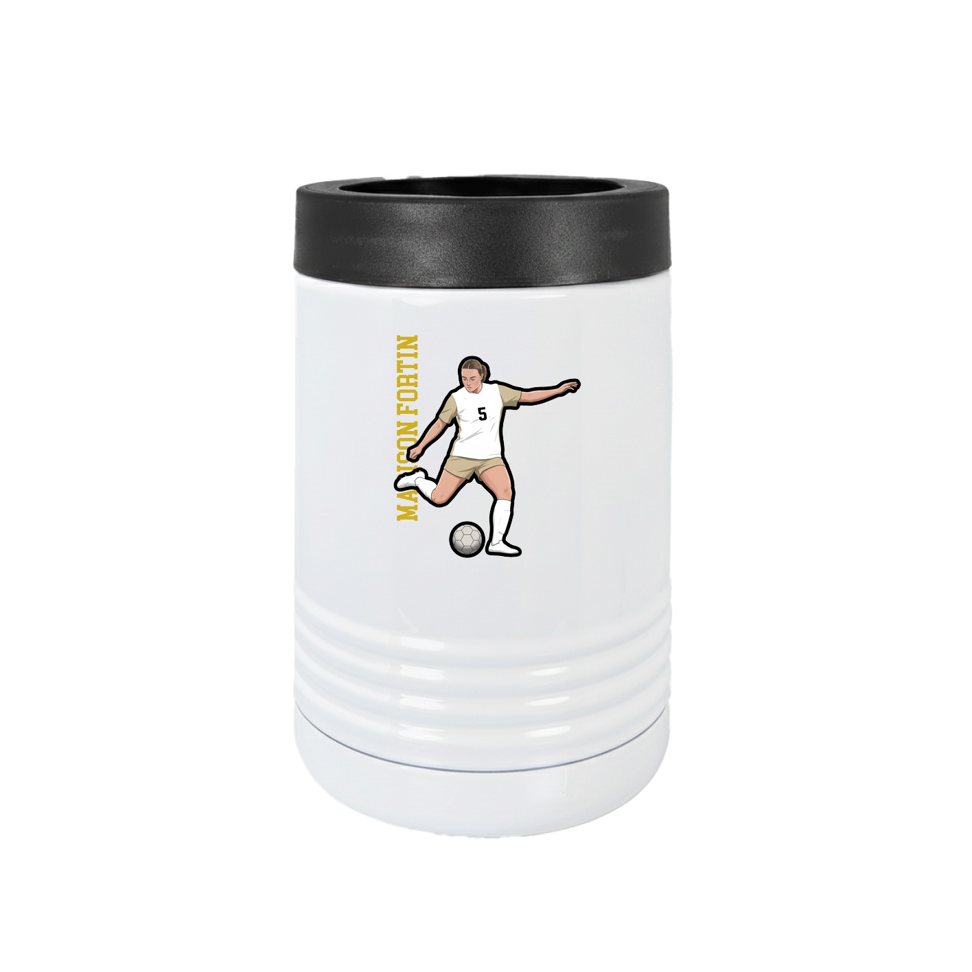 Beverage Holder — Name Vertical in White