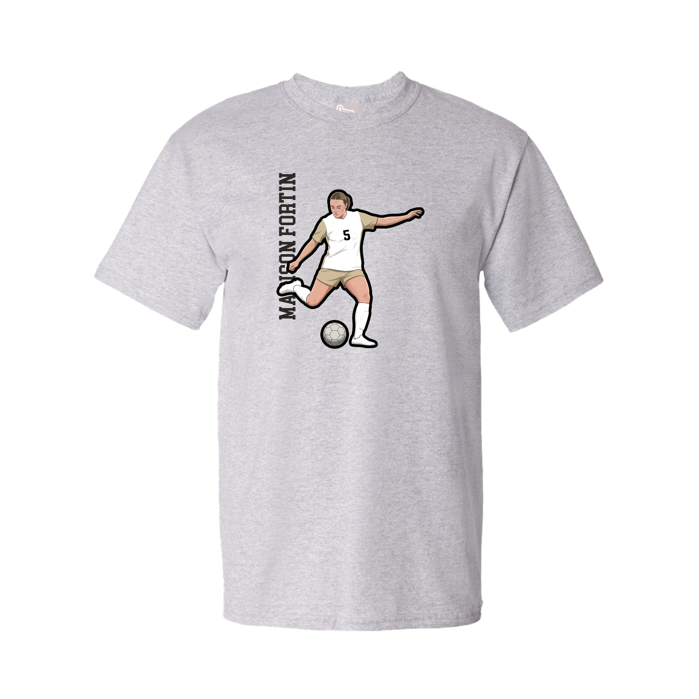 Tee — Name Vertical in Grey