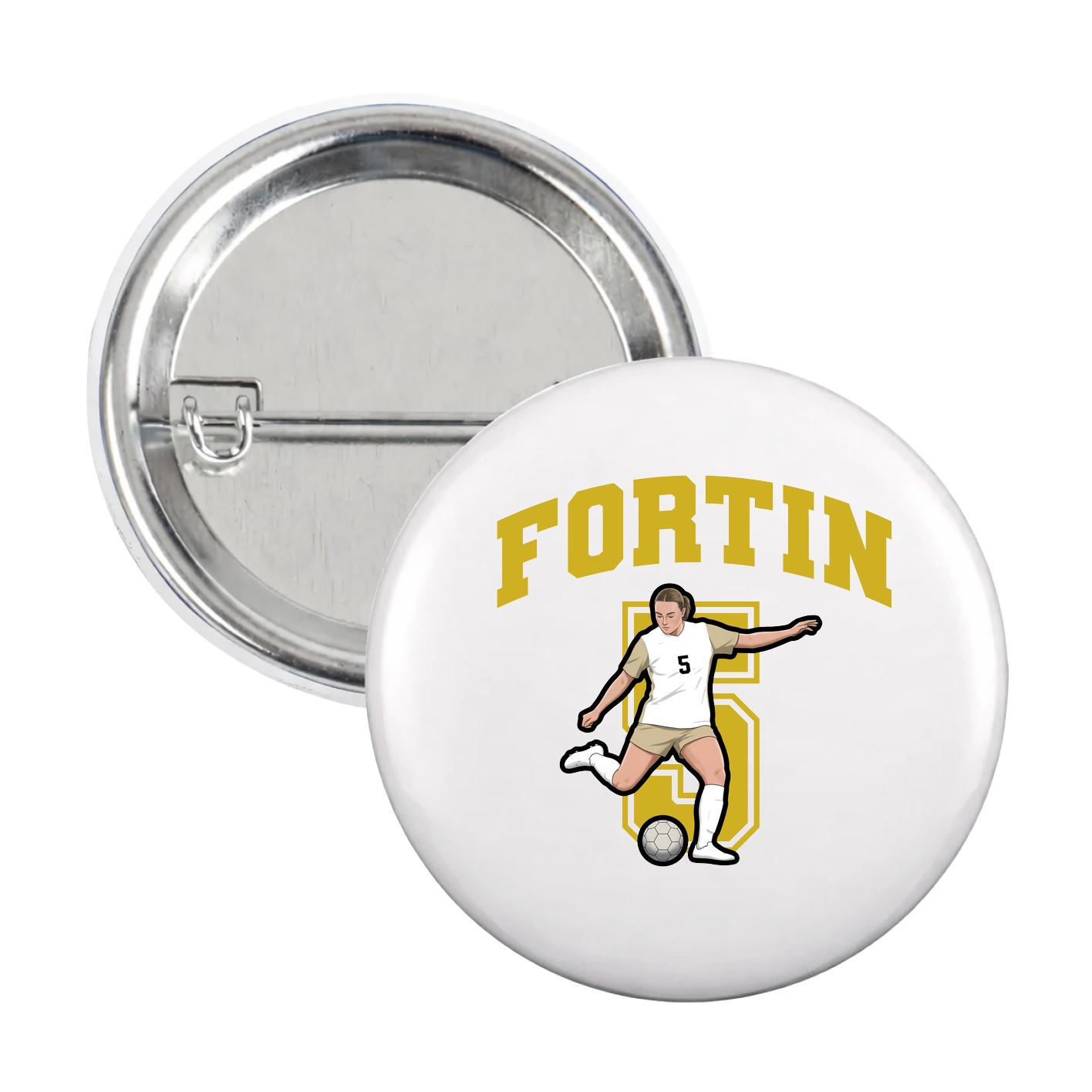 Game Day Button — Number in White