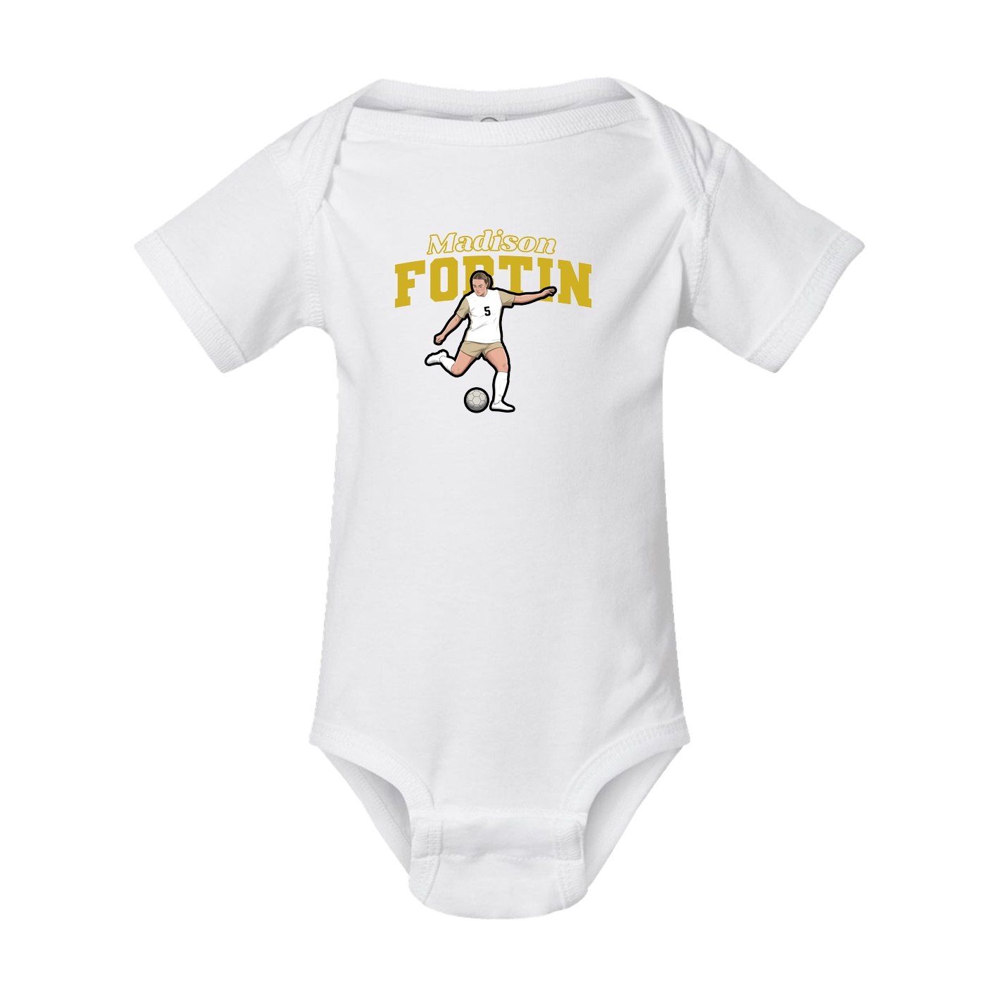 Baby Onesie — Name Arch in White