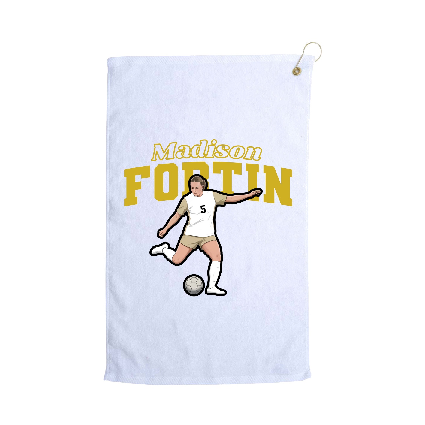 Golf Towel — Name Arch in White