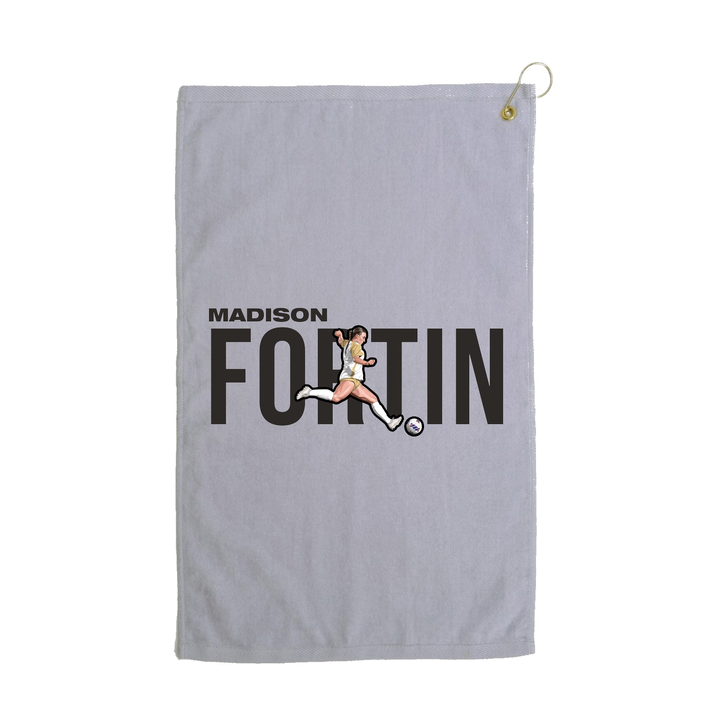 Golf Towel — Player Name in Grey