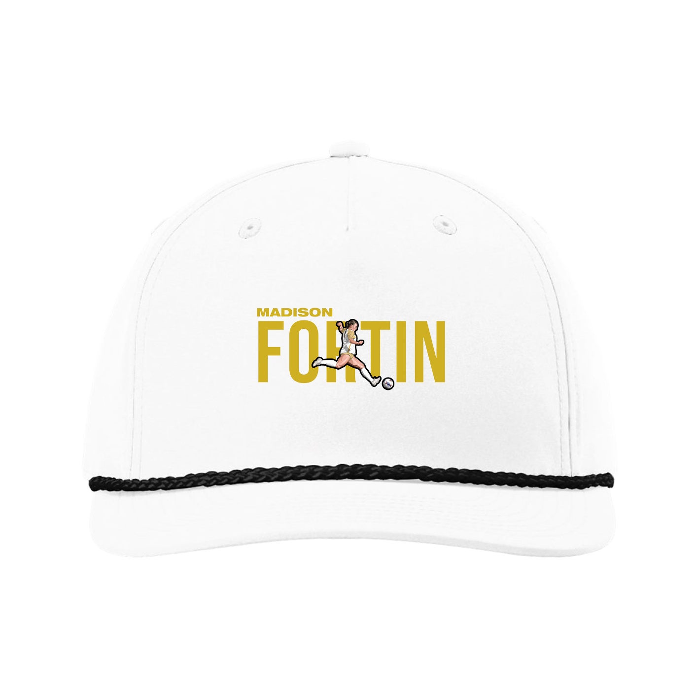 Five-Panel Classic Rope Cap — Player Name in White