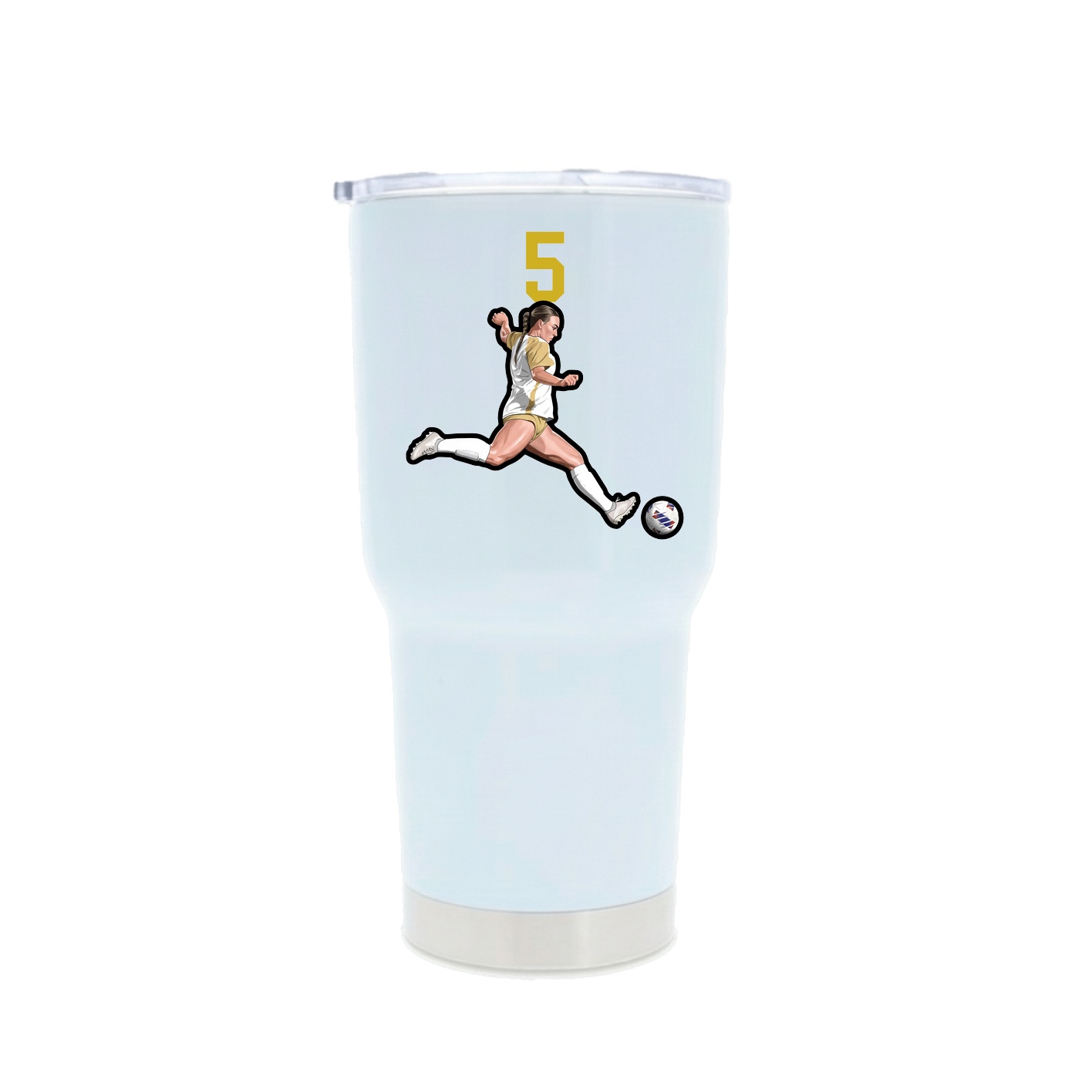30oz Stainless Steel Tumbler — Number Top in White