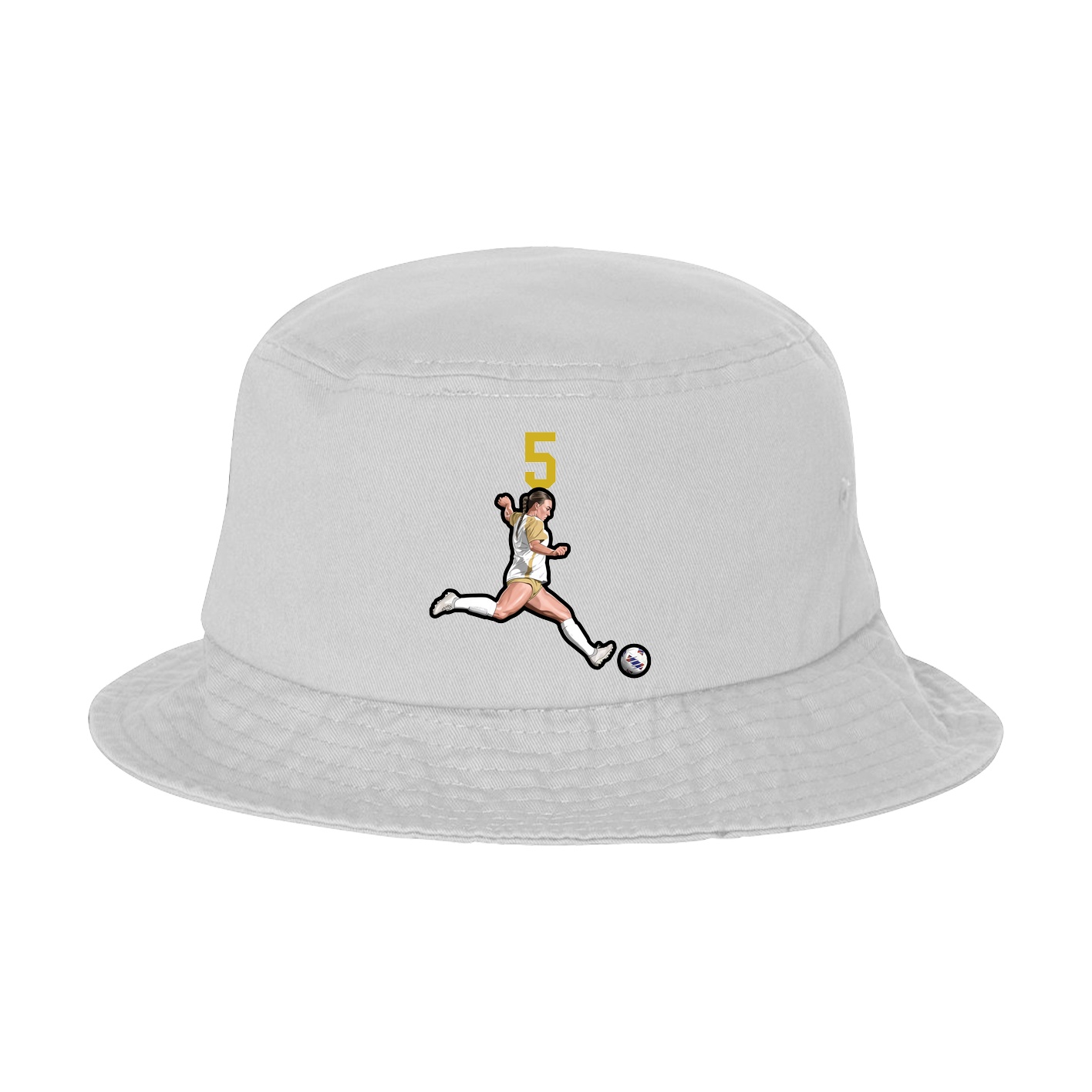 Bucket Cap — Number Top in White