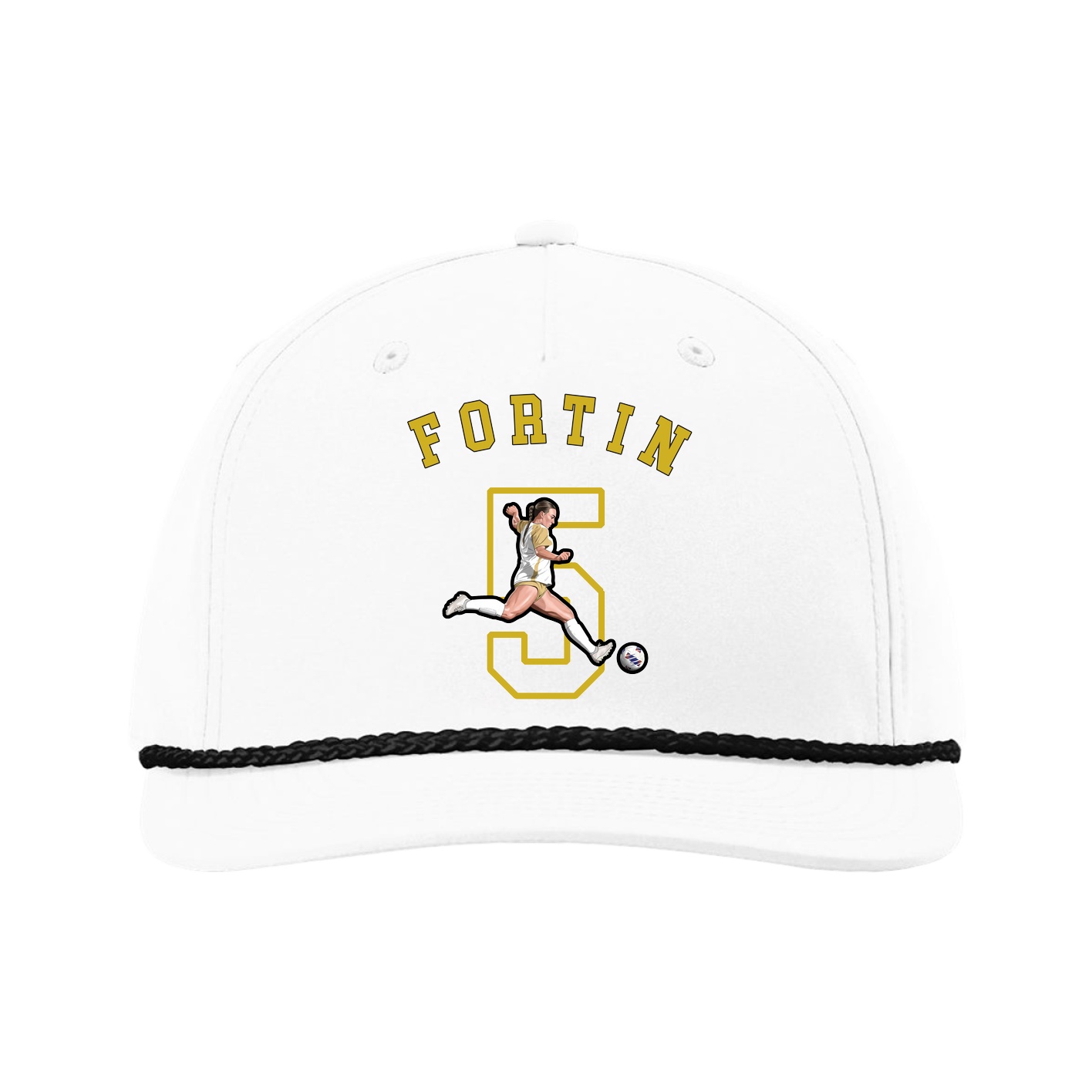 Five-Panel Classic Rope Cap — Shirsey Arch in White