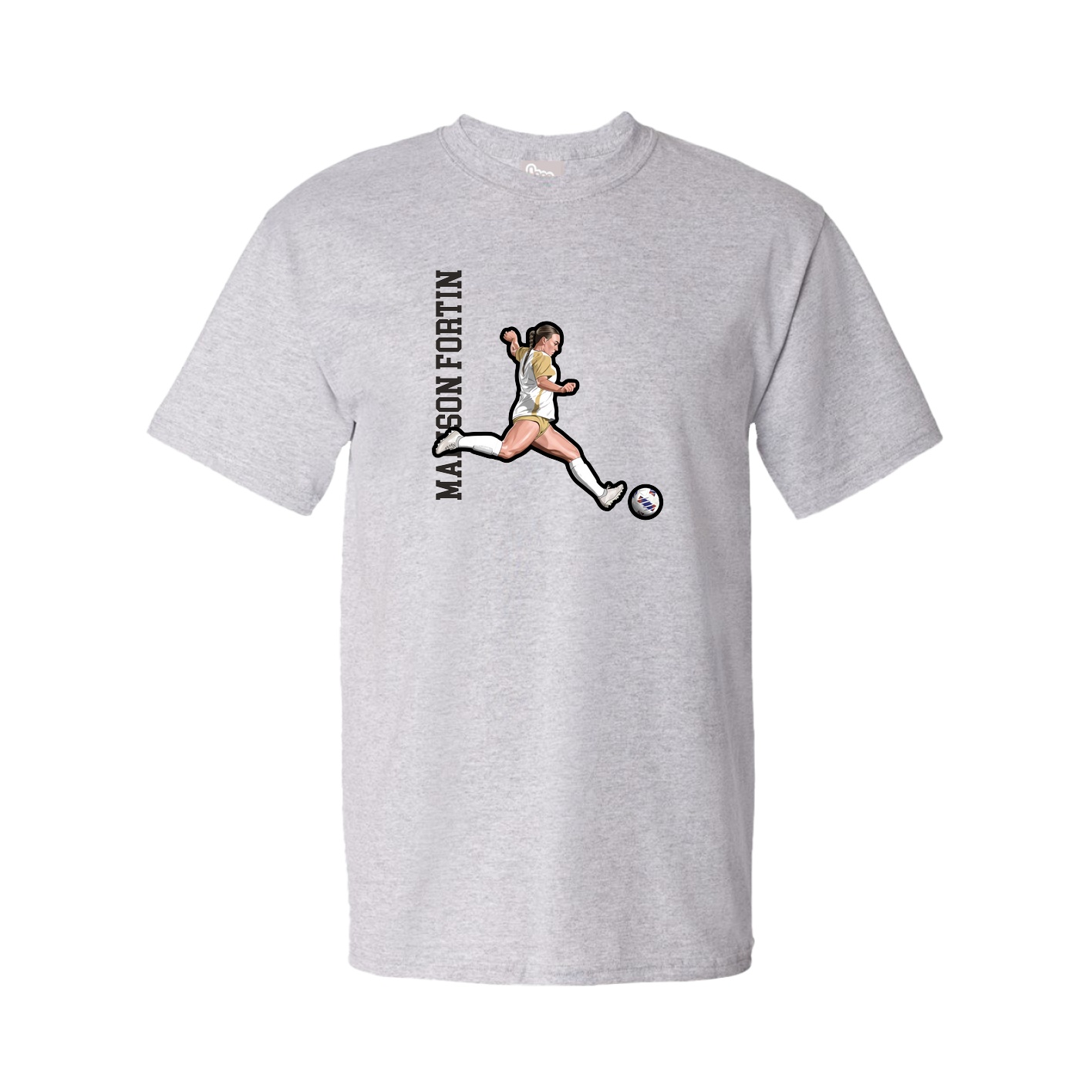 Tee — Name Vertical in Grey