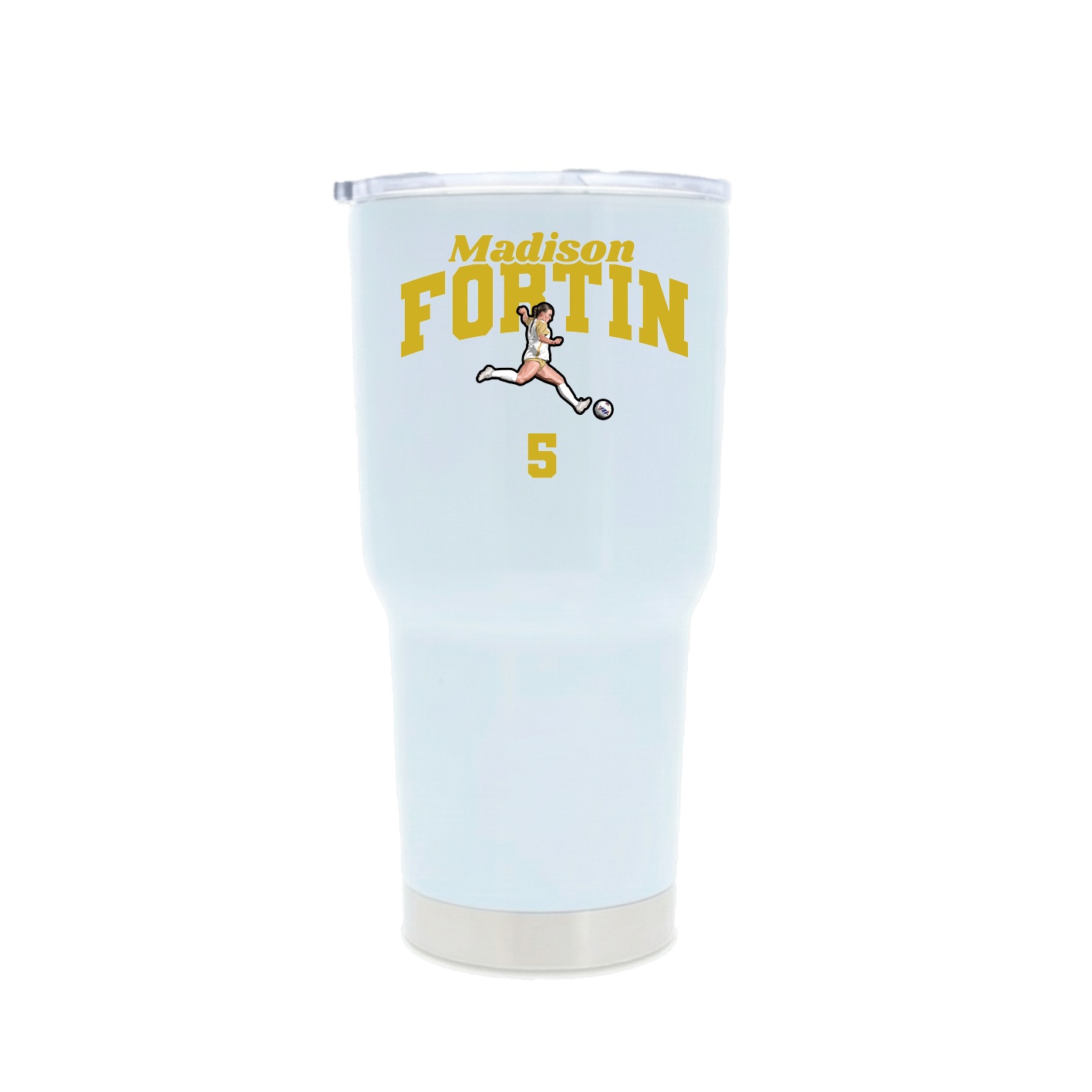 30oz Stainless Steel Tumbler — Signature Arch in White