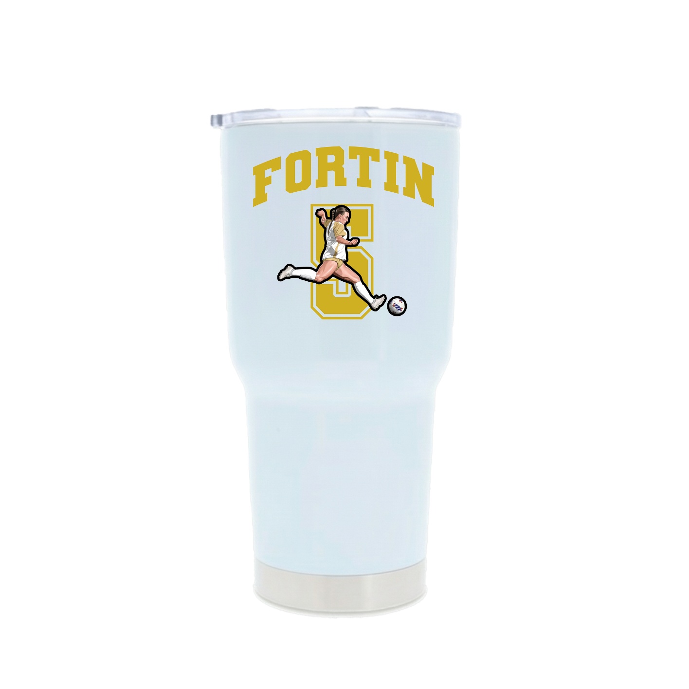 30oz Stainless Steel Tumbler — Number in White