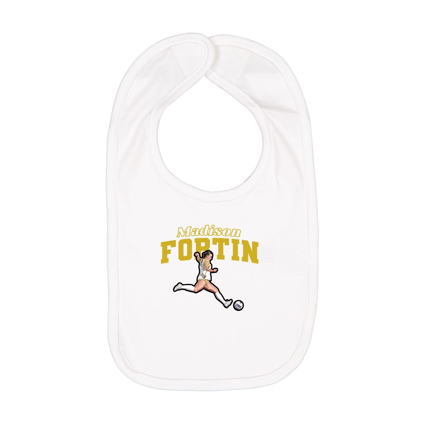 Infant Bib — Name Arch in White