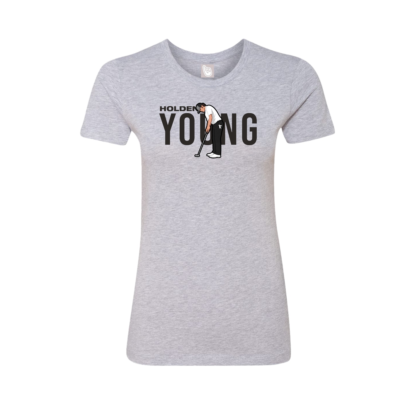 Fitted Women's Tee — Player Name in Grey