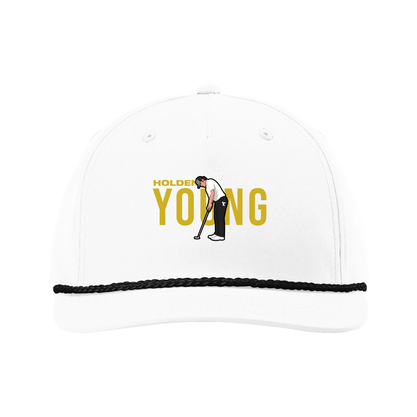 Five-Panel Classic Rope Cap — Player Name in White