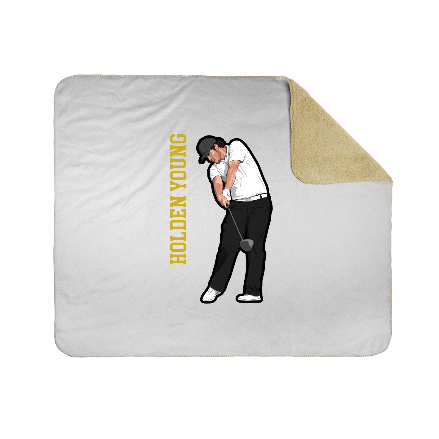 Throw Blanket — Name Vertical in White