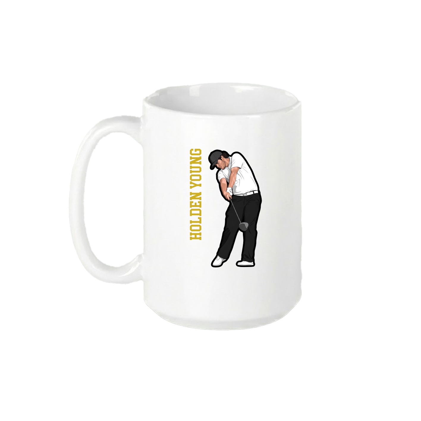 15oz Coffee Mug — Name Vertical in White