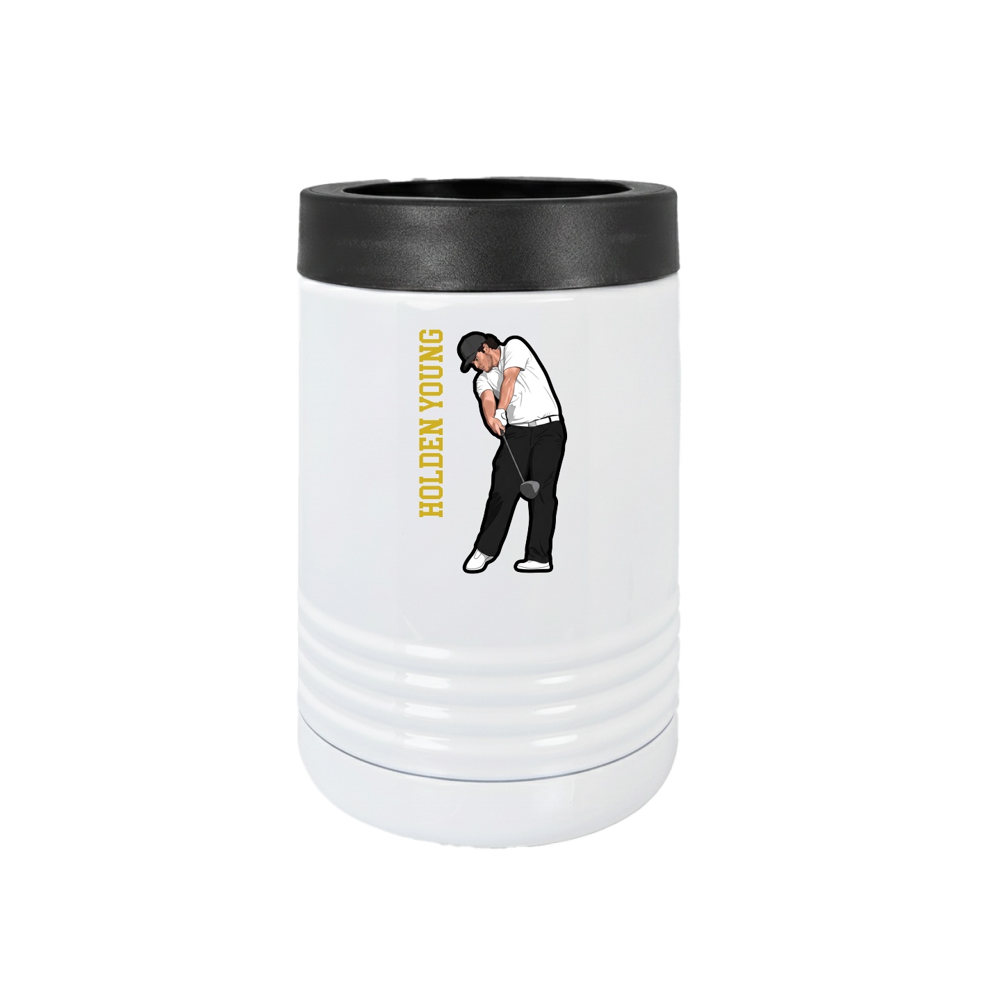 Beverage Holder — Name Vertical in White