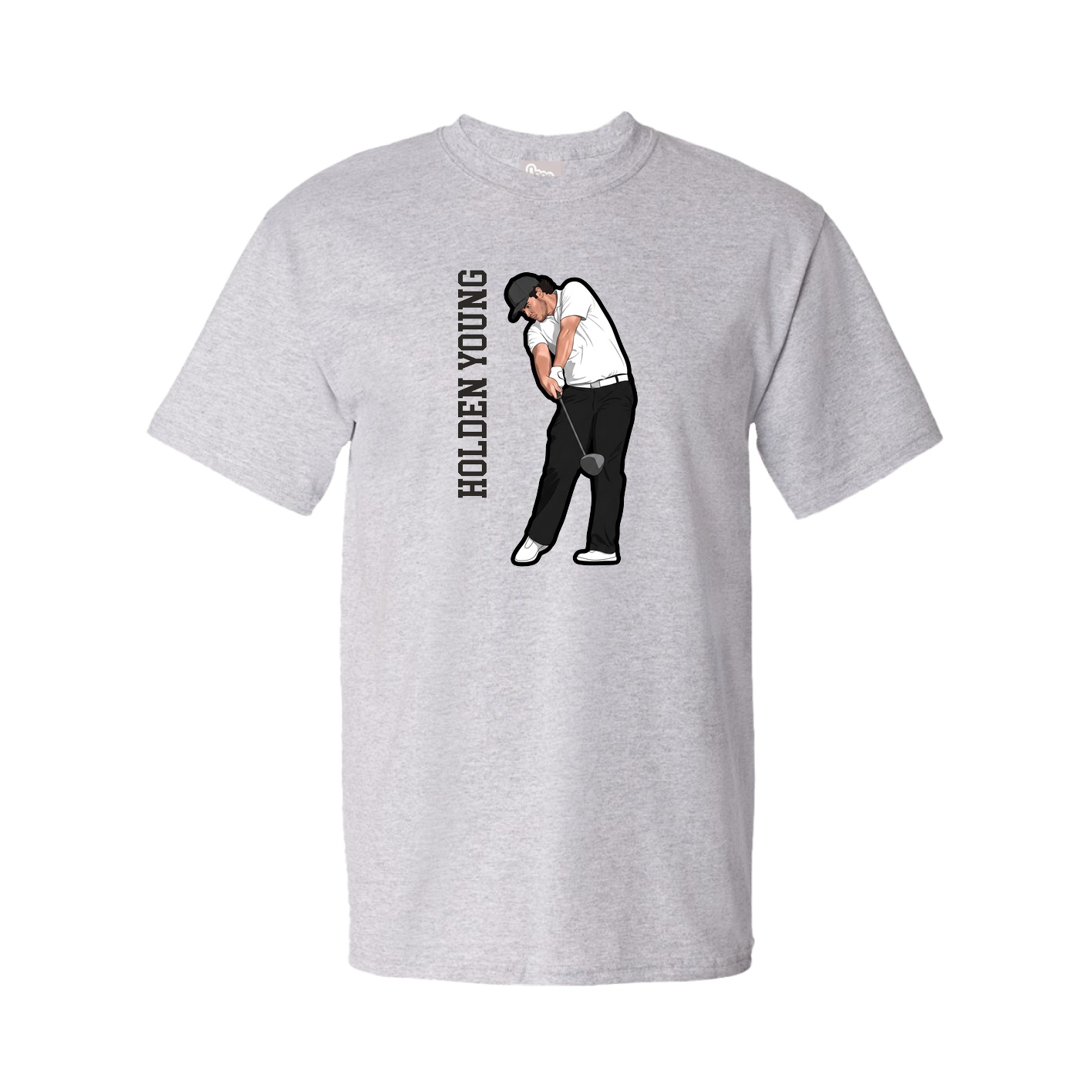 Tee — Name Vertical in Grey