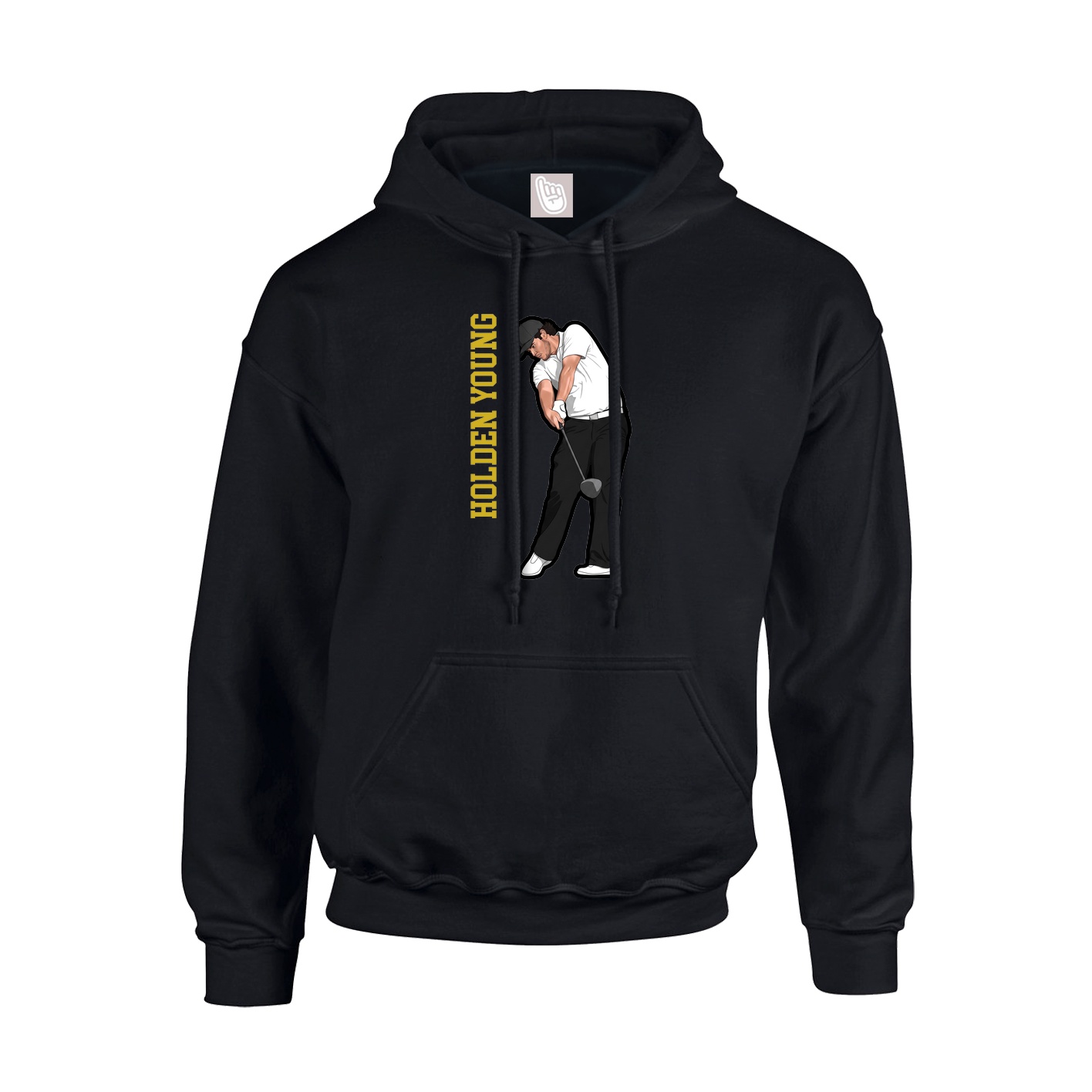 Youth Hoodie — Name Vertical in Black