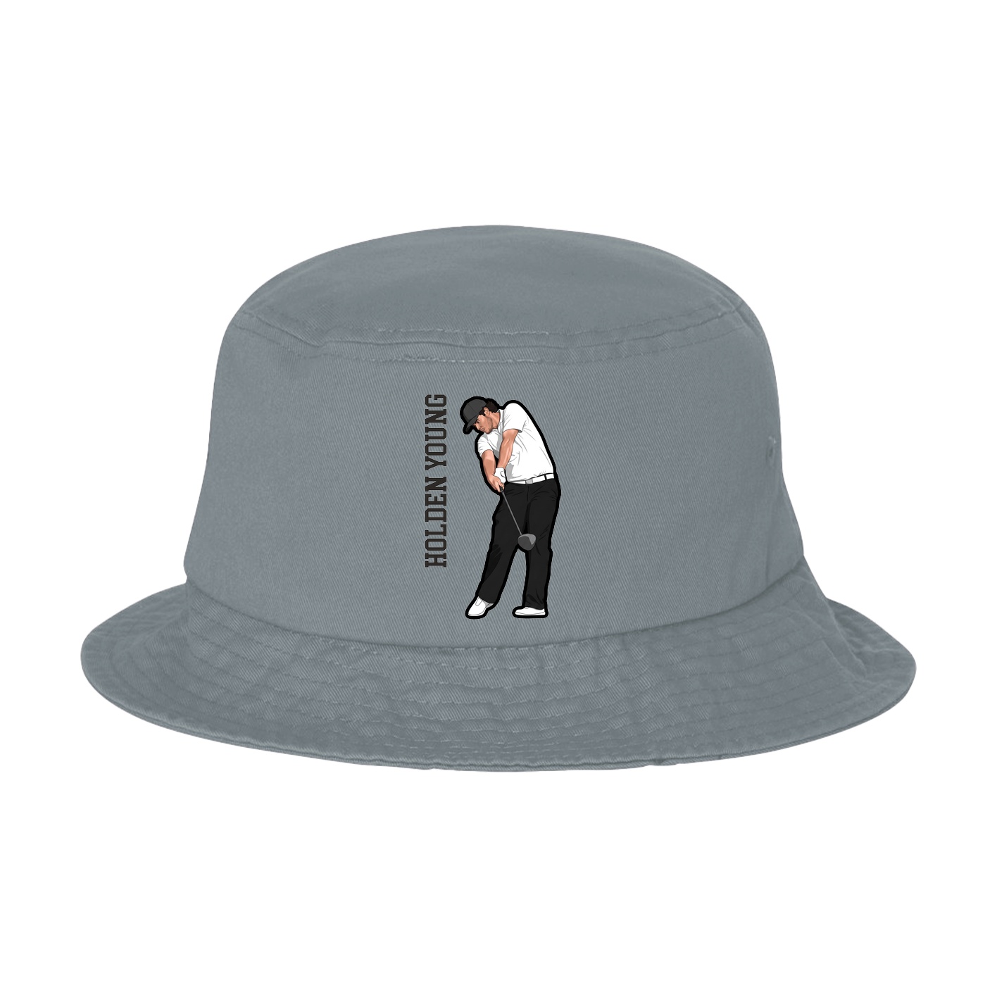 Bucket Cap — Name Vertical in Grey