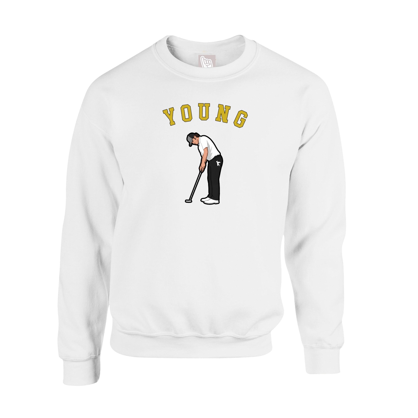 Fleece Crew — Shirsey Arch in White