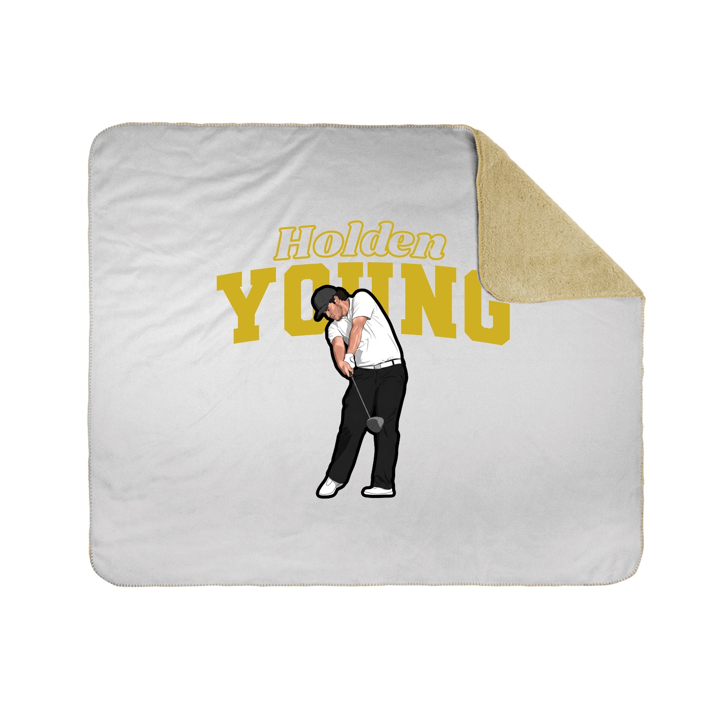 Throw Blanket — Name Arch in White