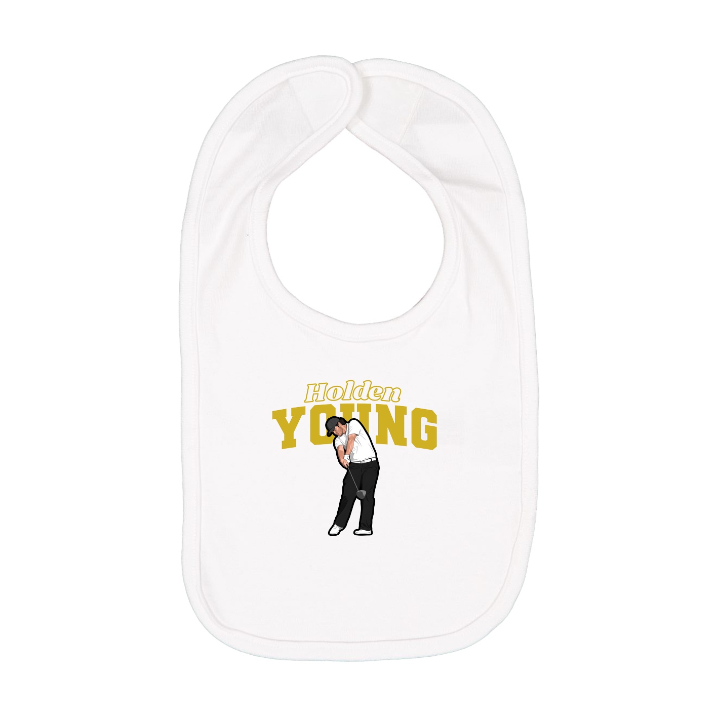 Infant Bib — Name Arch in White