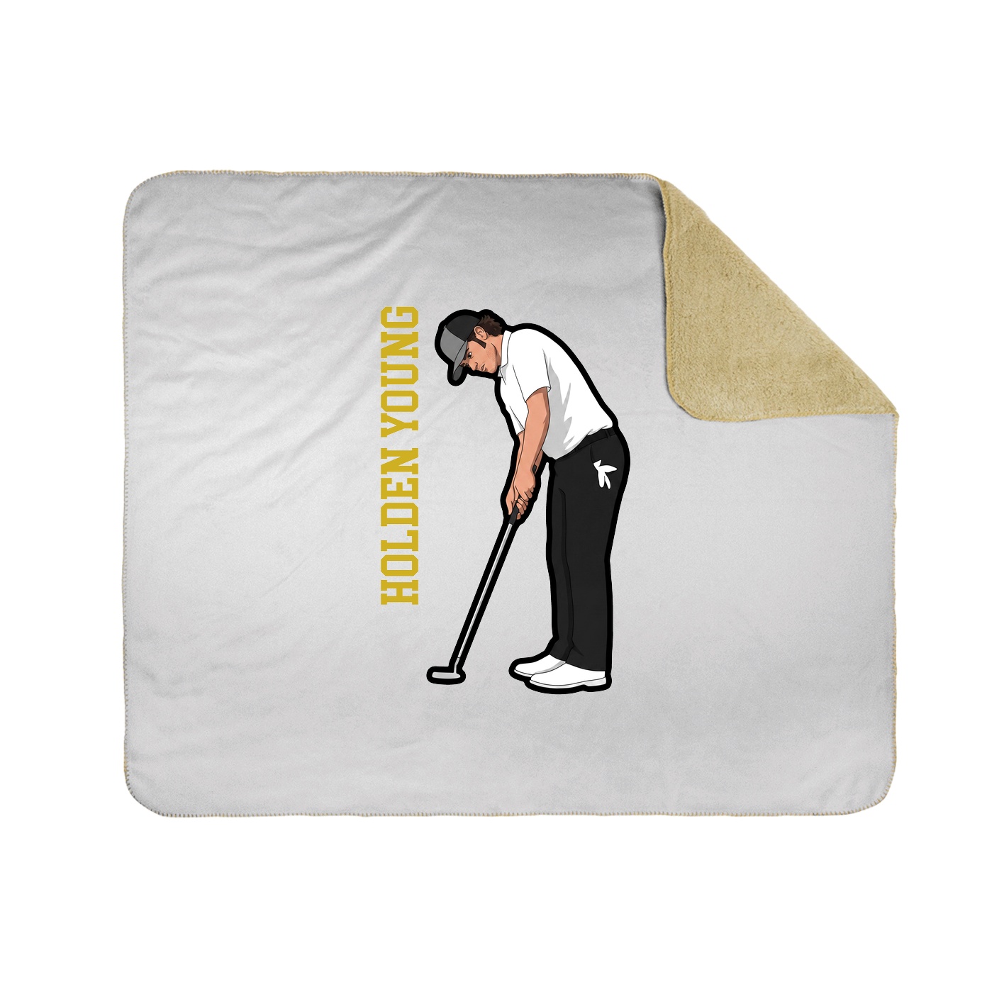Throw Blanket — Name Vertical in White