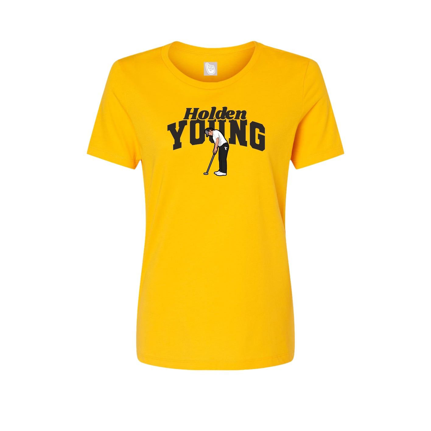 Fitted Women's Tee — Signature Arch in Gold