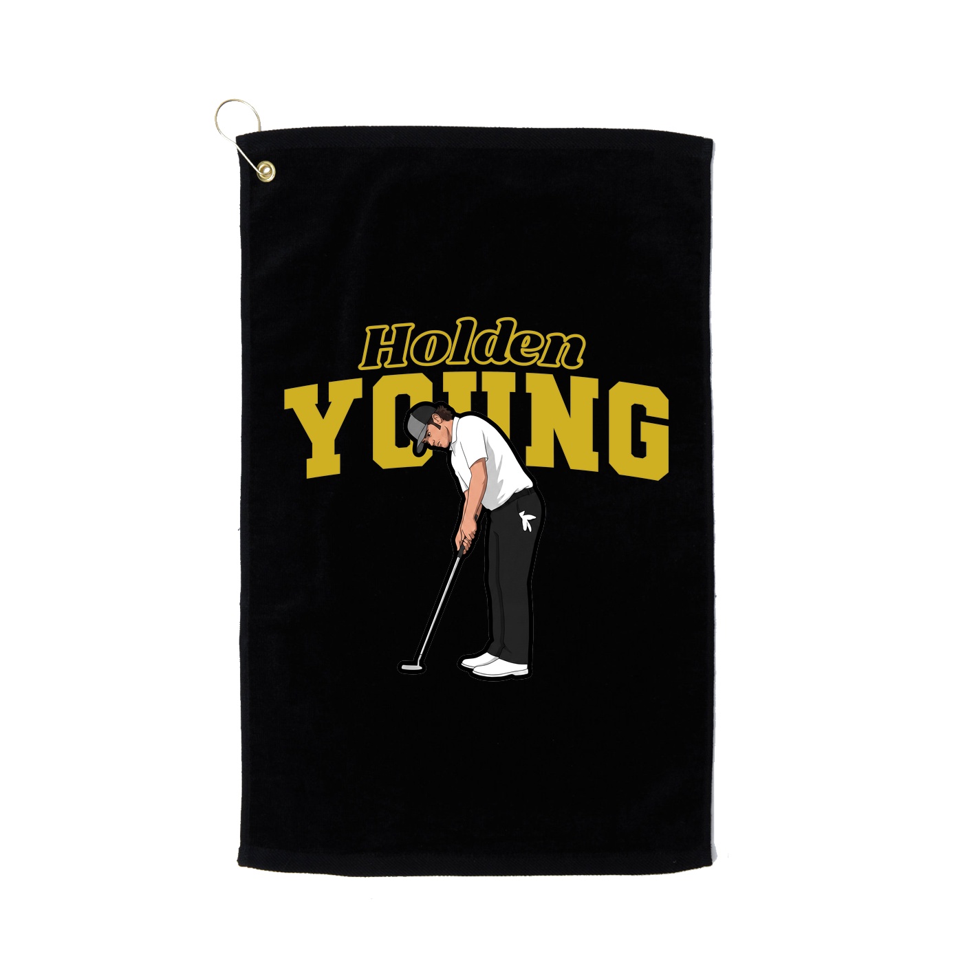 Golf Towel — Name Arch in Black