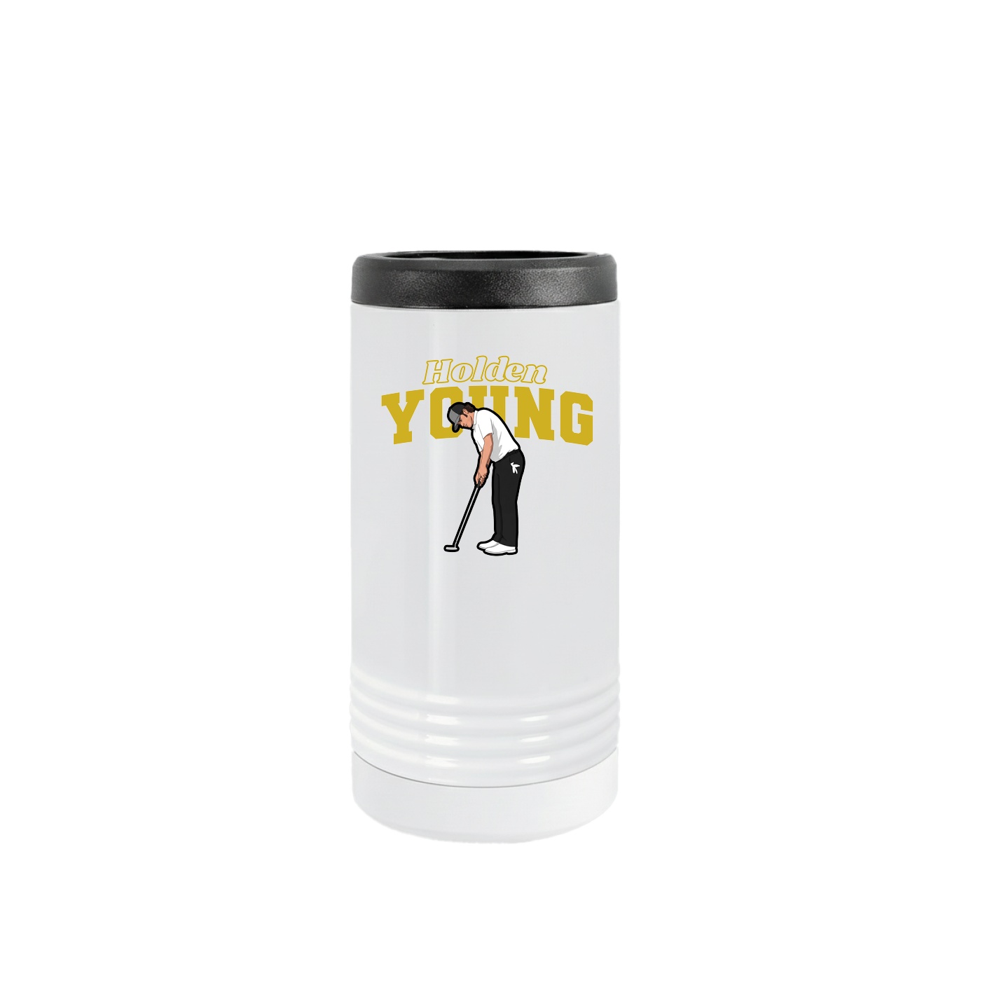 Slim Beverage Holder — Name Arch in White