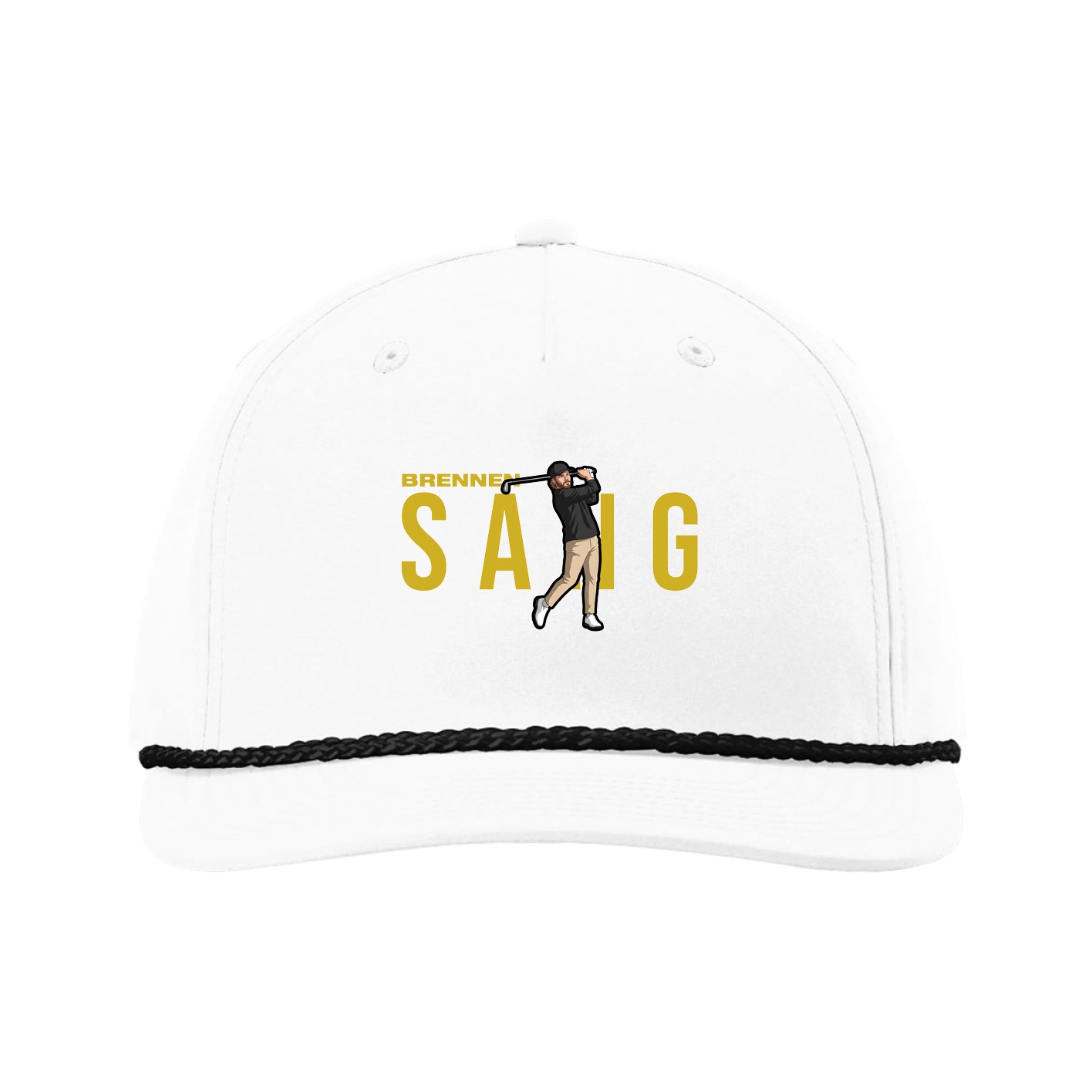 Five-Panel Classic Rope Cap — Player Name in White