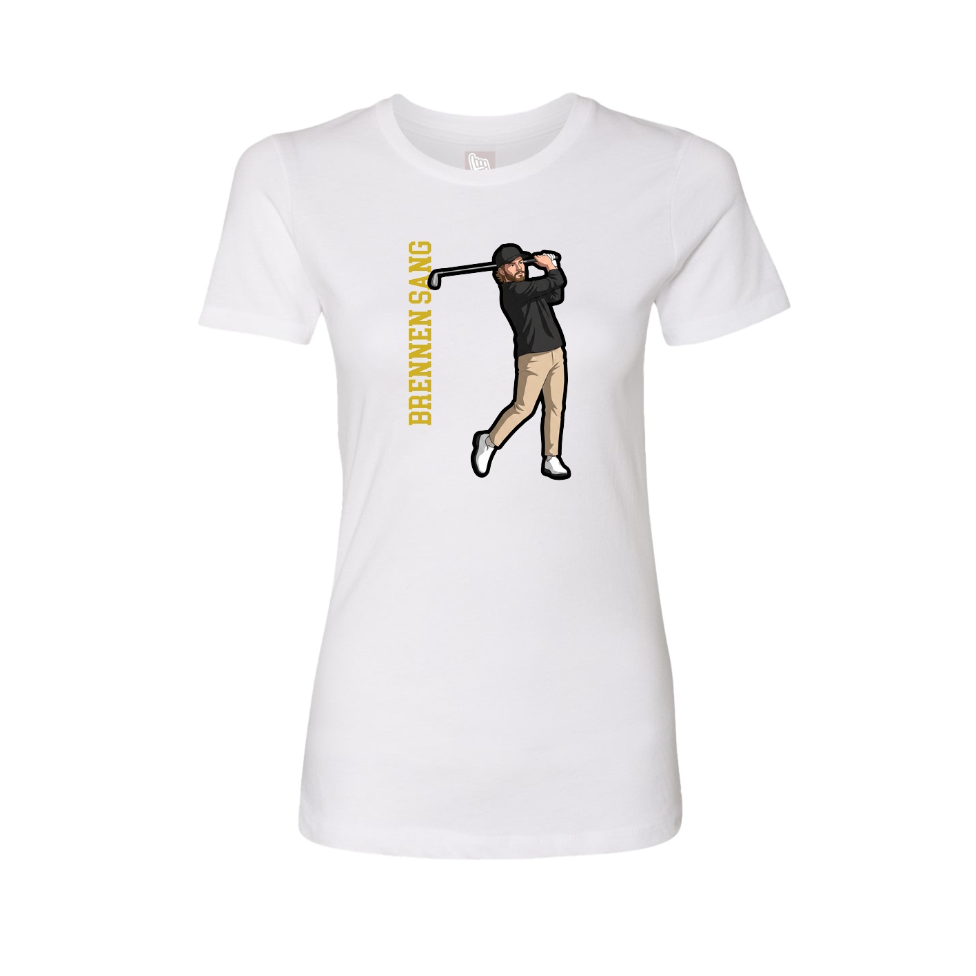 Fitted Women's Tee — Name Vertical in White