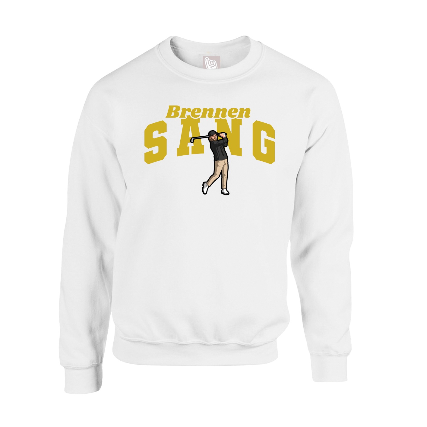 Fleece Crew — Signature Arch in White