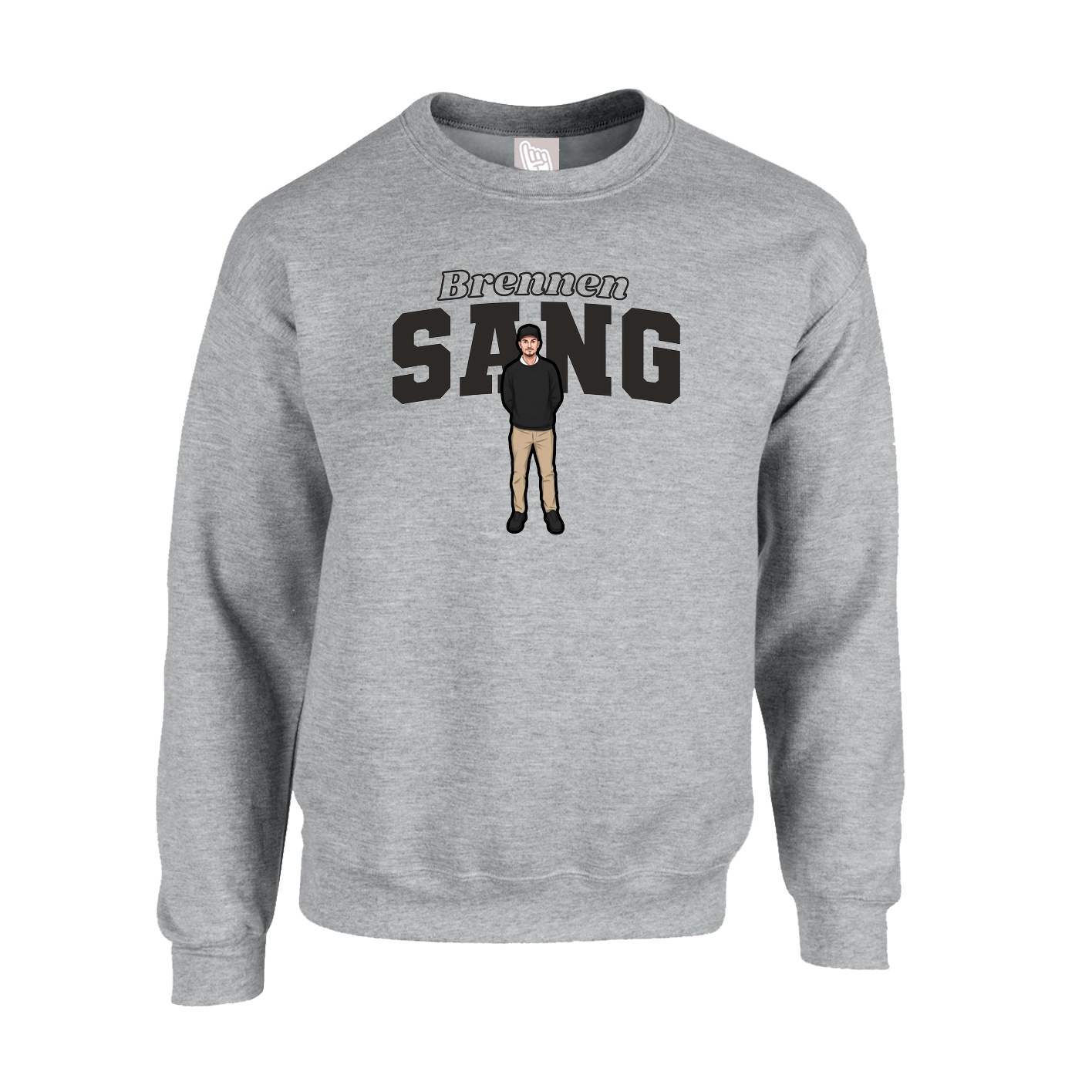 Fleece Crew — Name Arch in Grey