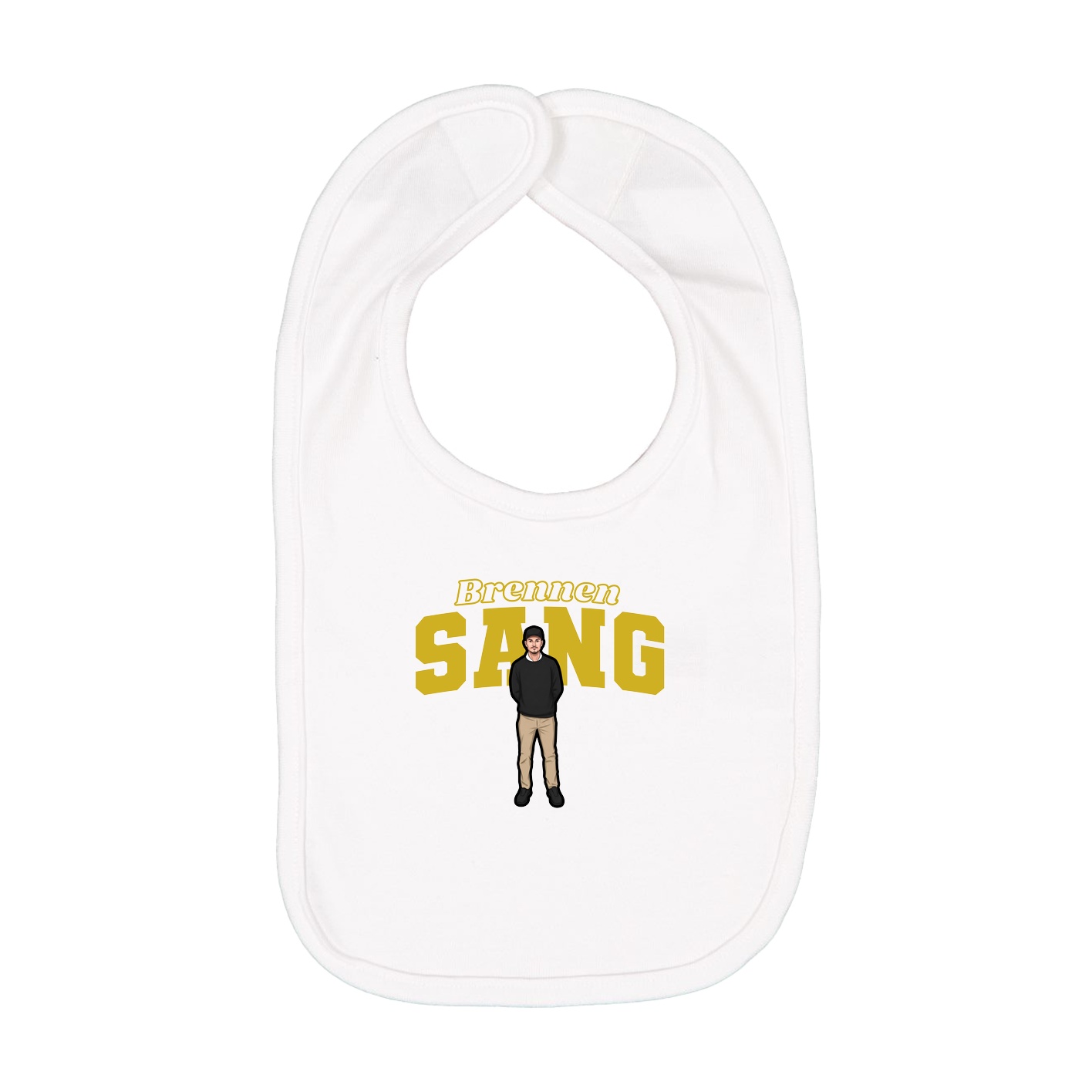Infant Bib — Name Arch in White