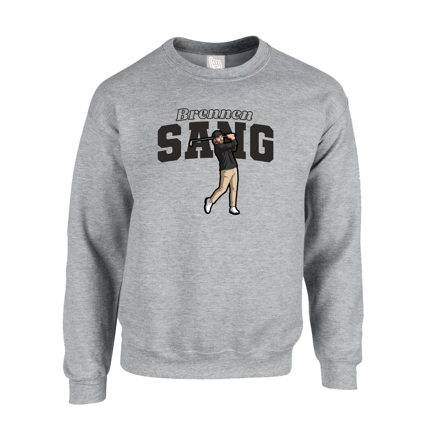 Fleece Crew — Name Arch in Grey