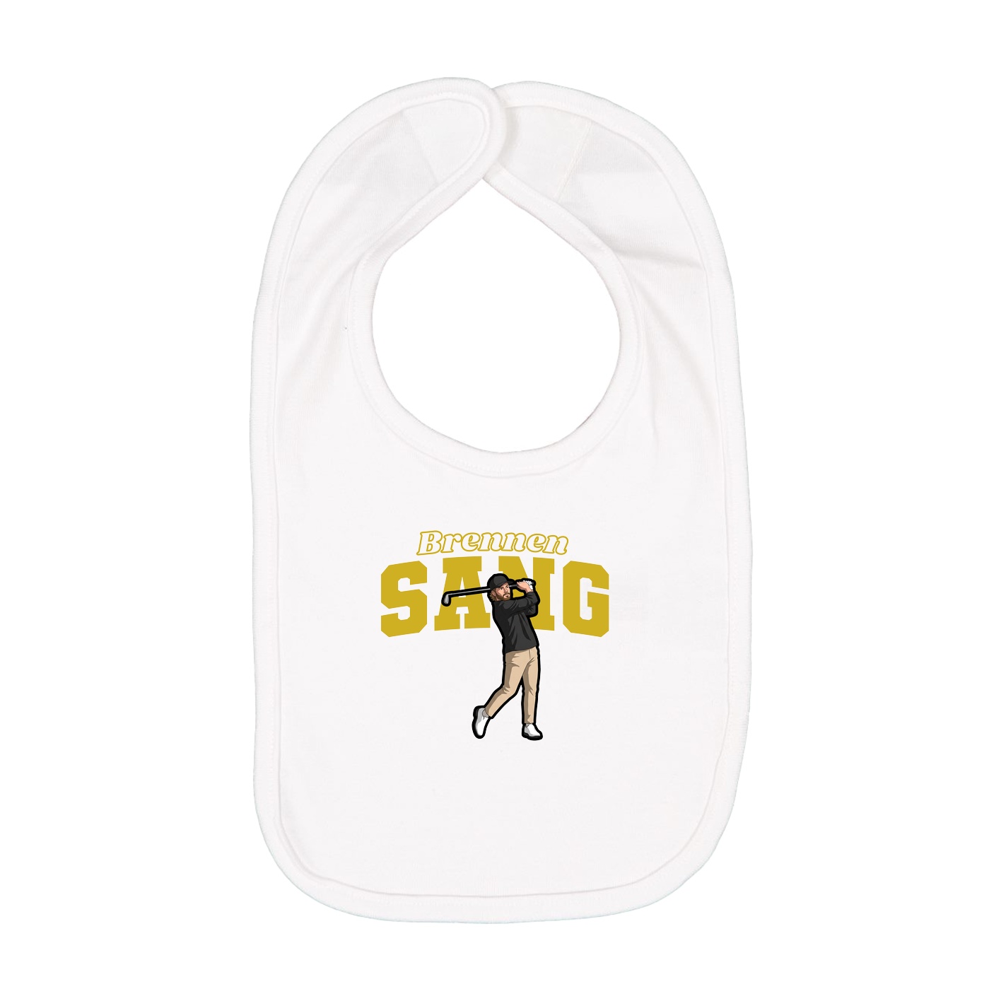 Infant Bib — Name Arch in White