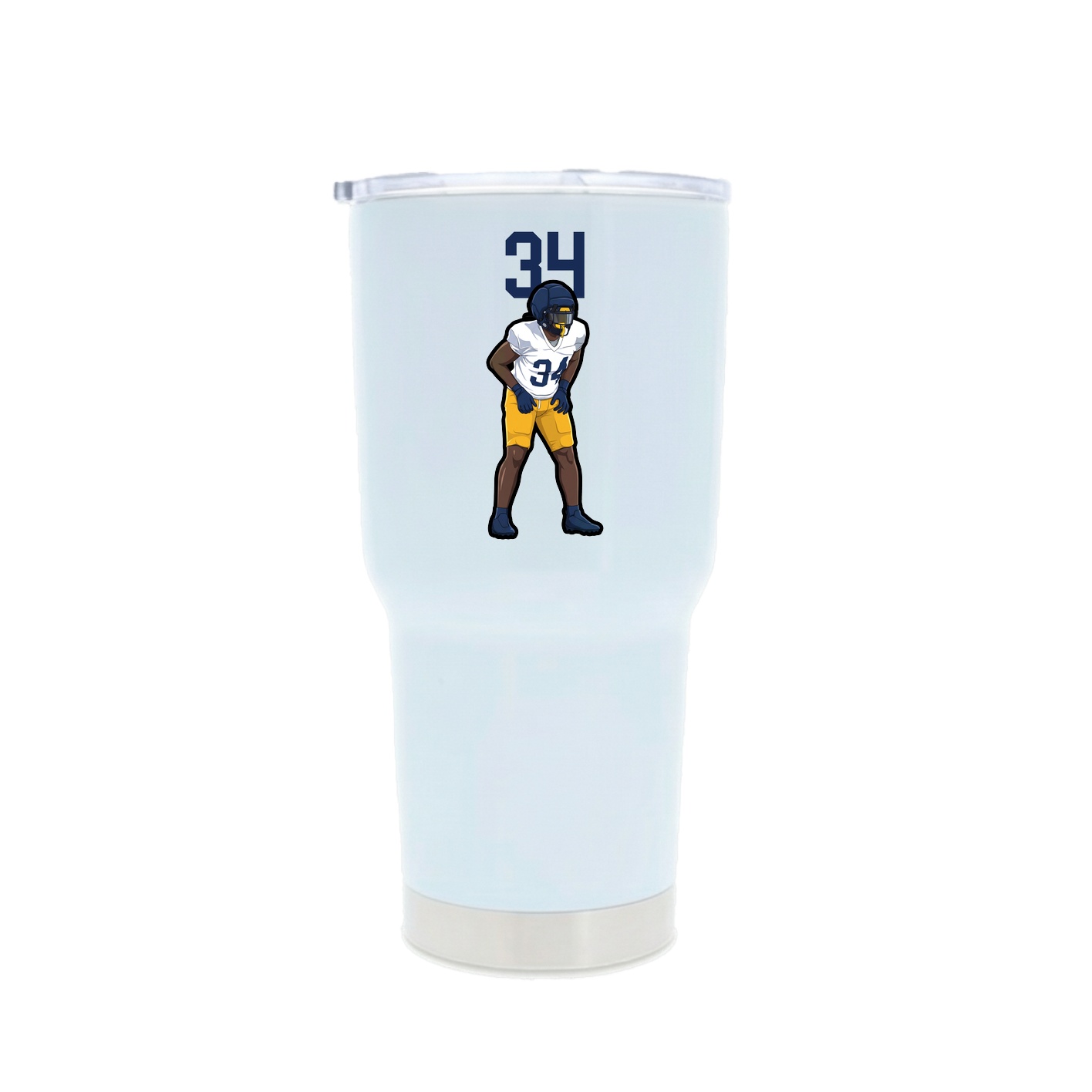 30oz Stainless Steel Tumbler — Number Top in White