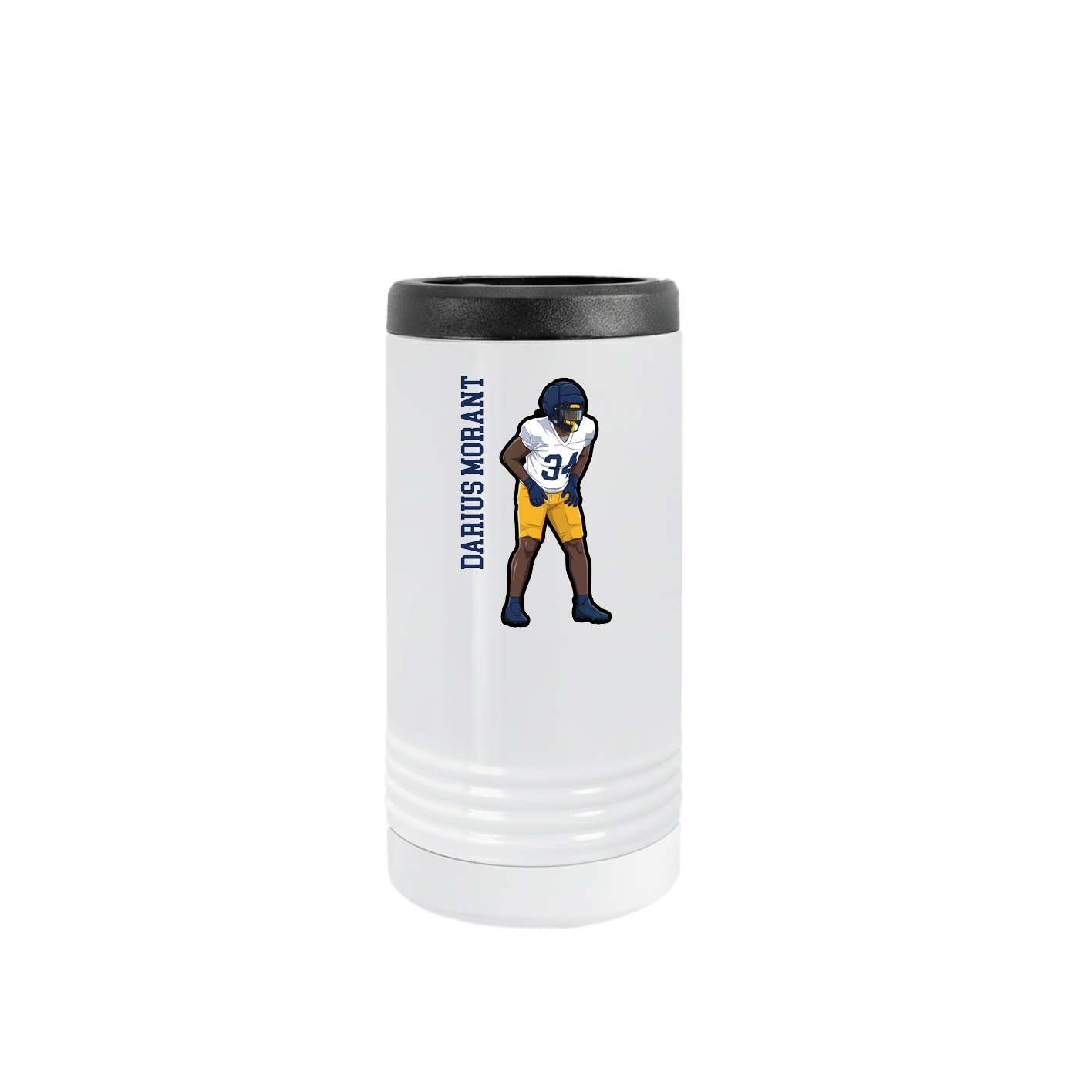 Slim Beverage Holder — Name Vertical in White