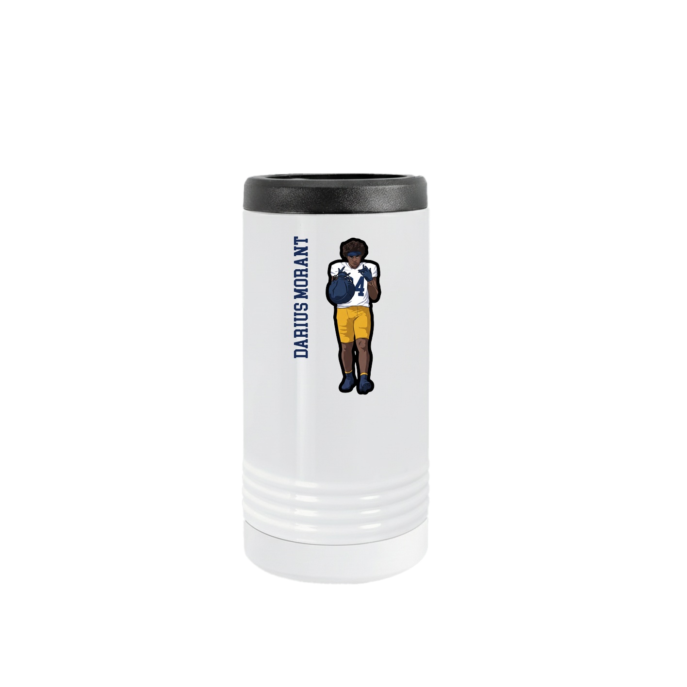Slim Beverage Holder — Name Vertical in White
