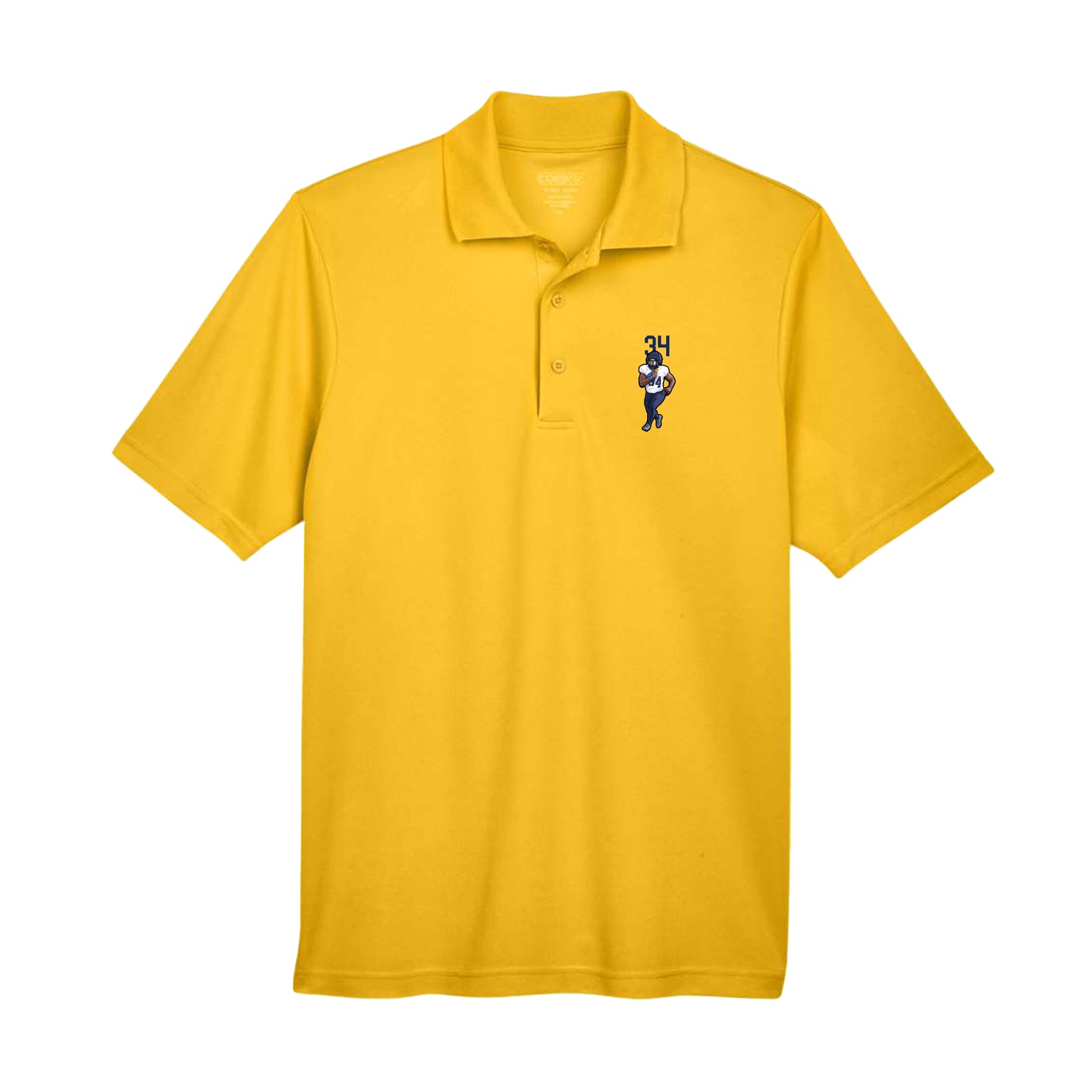 Performance Polo — Number Top in Gold
