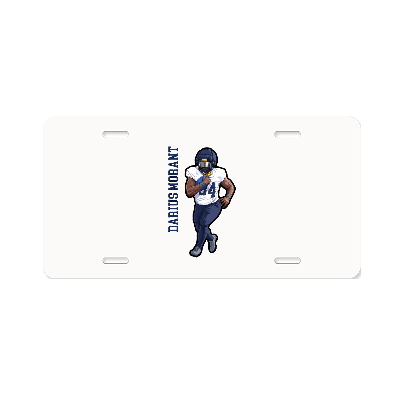License Plate — Name Vertical in Classic