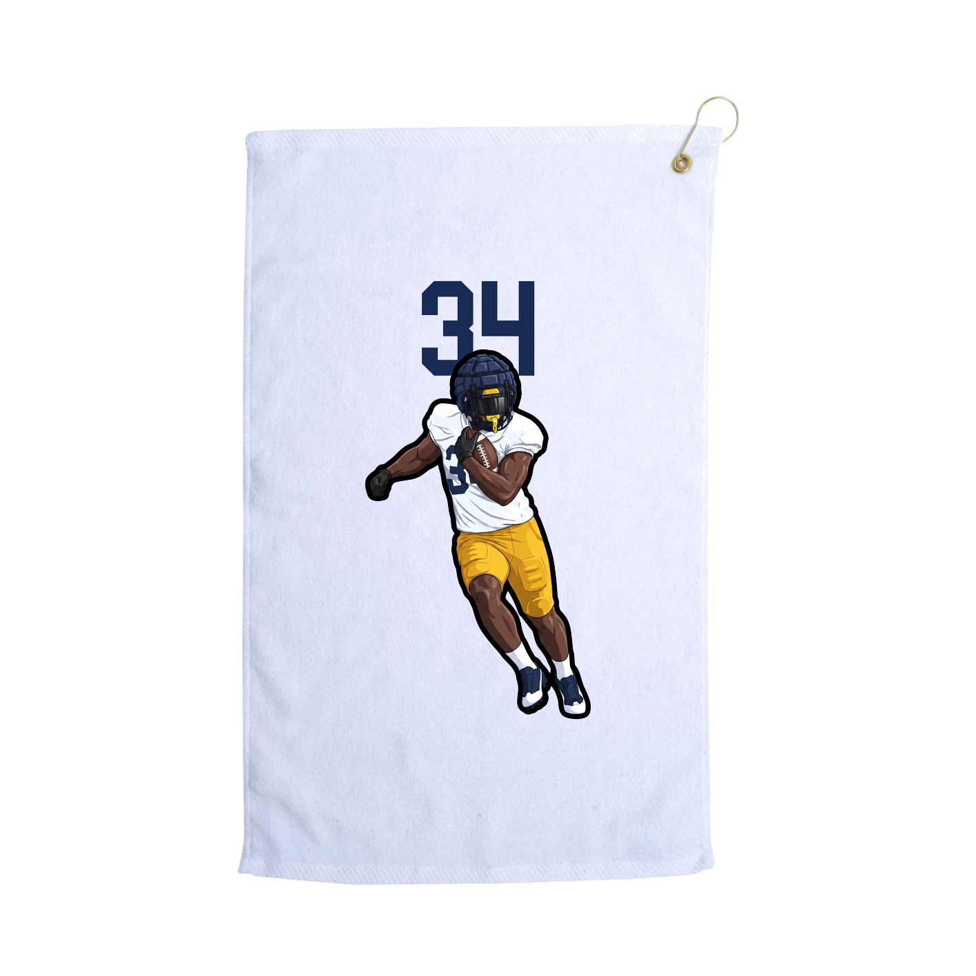 Golf Towel — Number Top in White