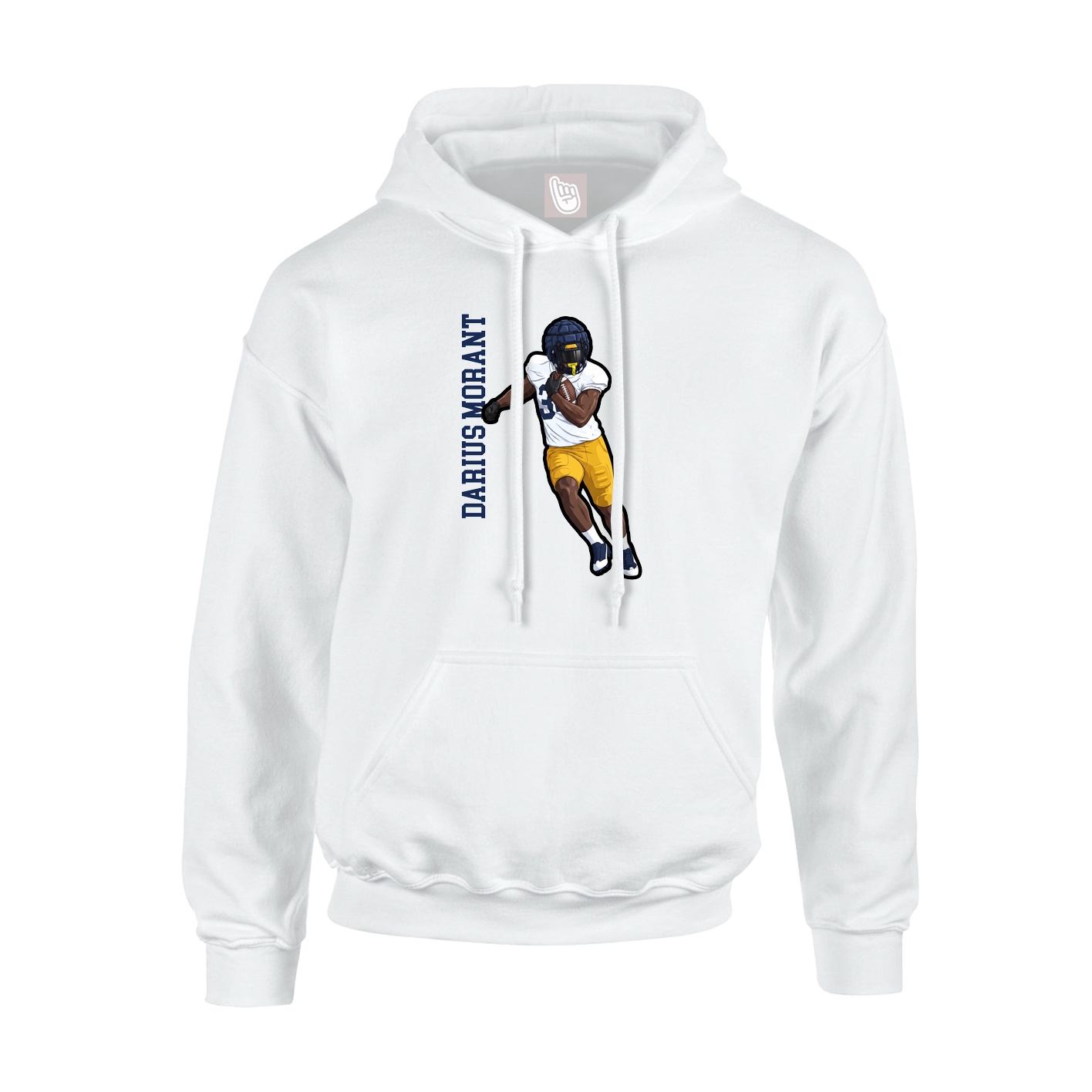 Youth Hoodie — Name Vertical in White
