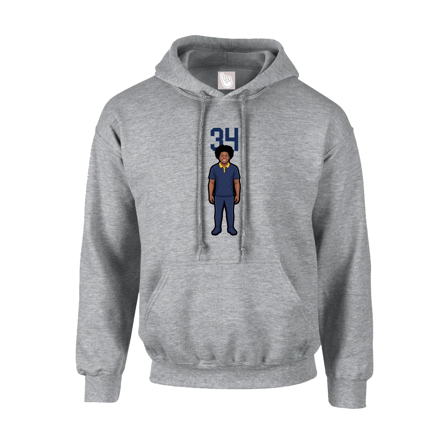 Youth Hoodie — Number Top in Grey