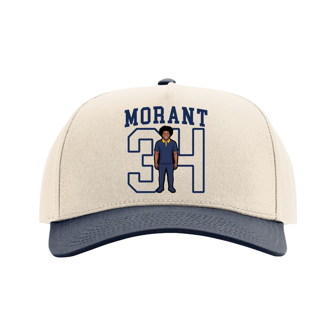 Full Fabric Five-Panel Champ Cap — Shirsey in Cream/Navy